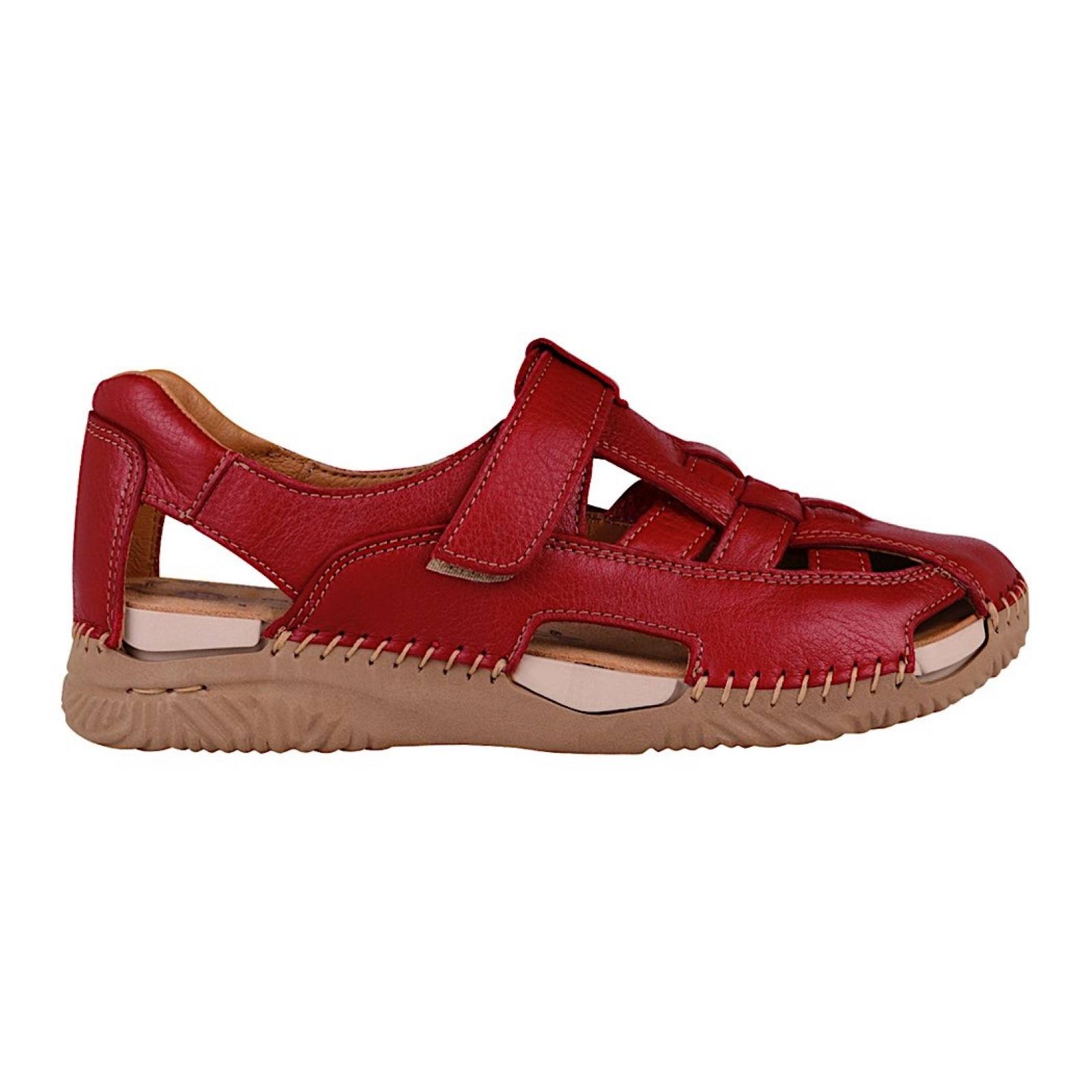 SANDALIAS DAMA LOBO SOLO 1762 PIEL ROJO