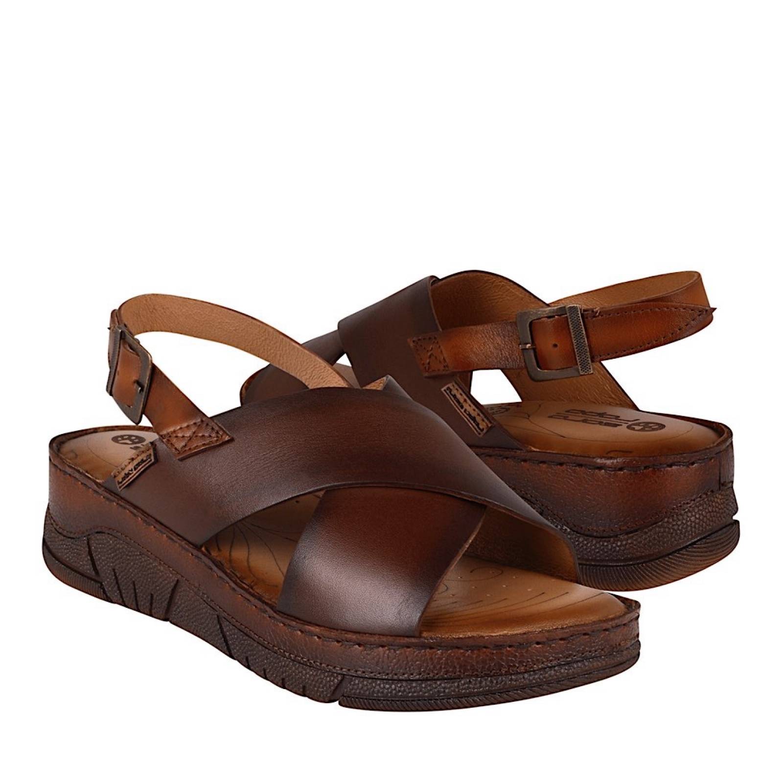 SANDALIAS DAMA LOBO SOLO 1702 PIEL CAFÉ