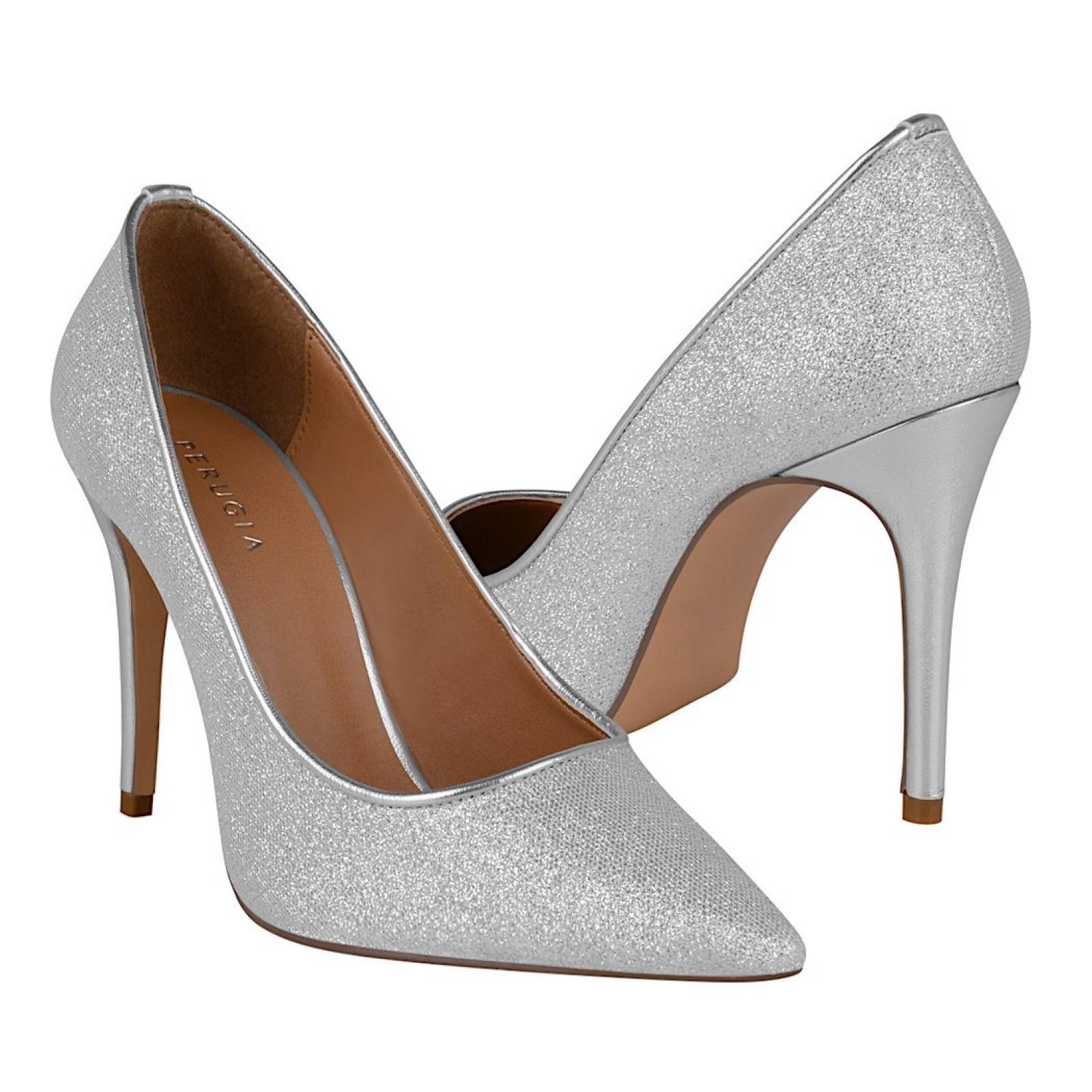 TACONES DE FIESTA DAMA PERUGIA 11164 GLITTER PLATA