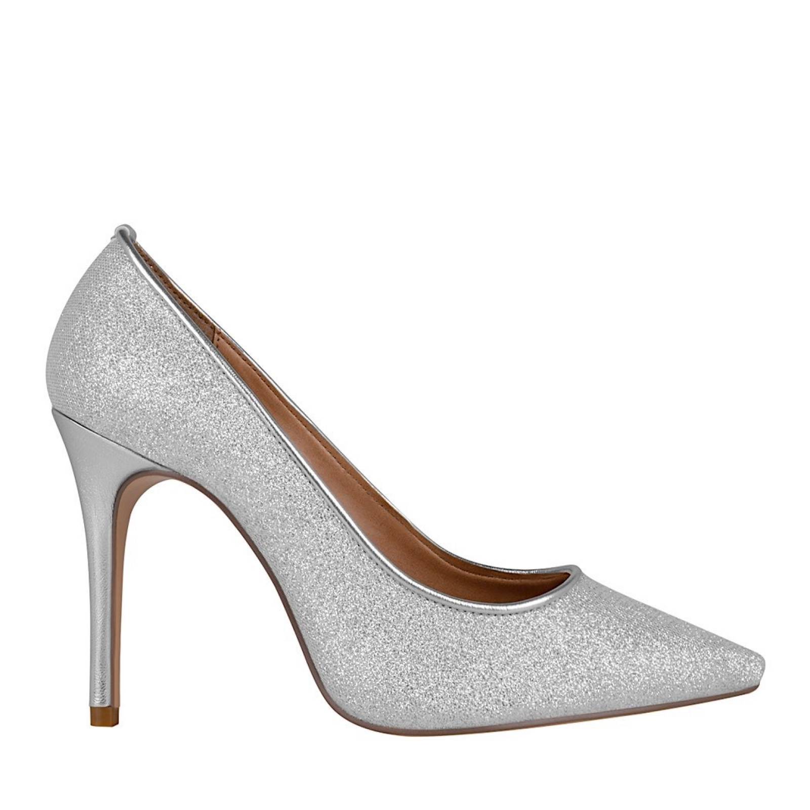 TACONES DE FIESTA DAMA PERUGIA 11164 GLITTER PLATA