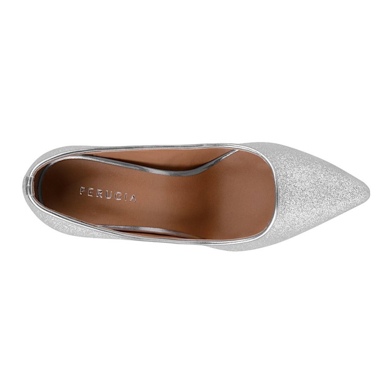 TACONES DE FIESTA DAMA PERUGIA 11164 GLITTER PLATA