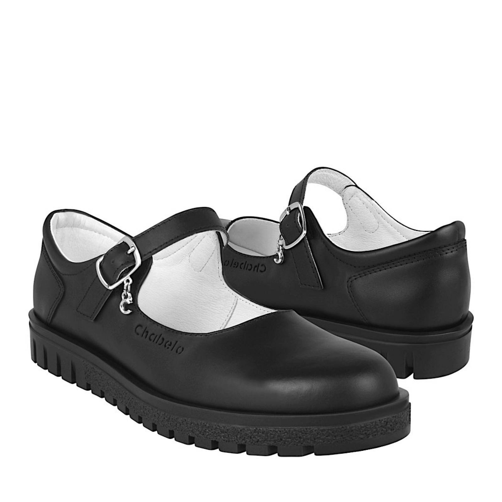 ZAPATOS ESCOLARES NIÑA C254-A PIEL NEGRO