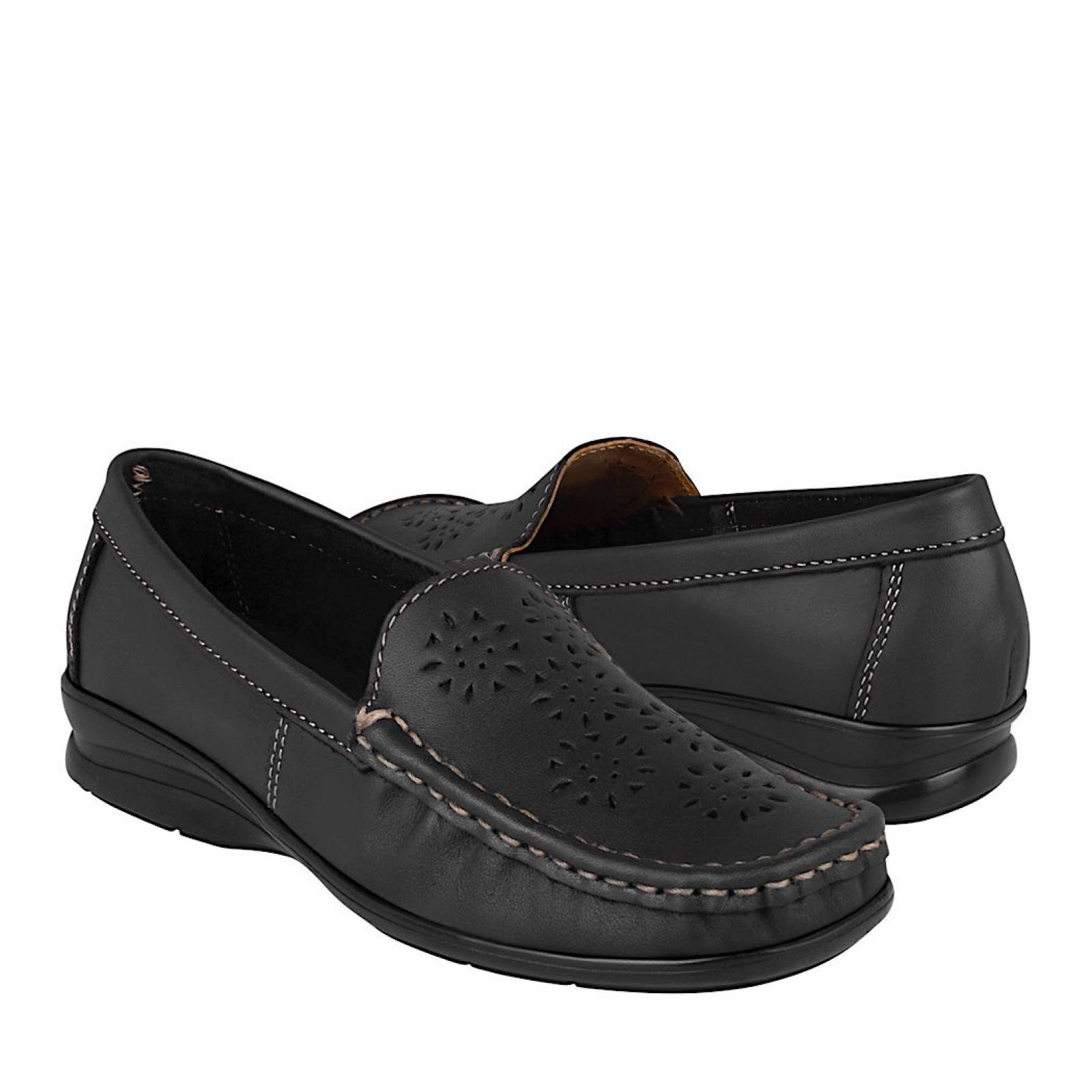 MOCASINES DAMA 902 STYLO PIEL NEGRO