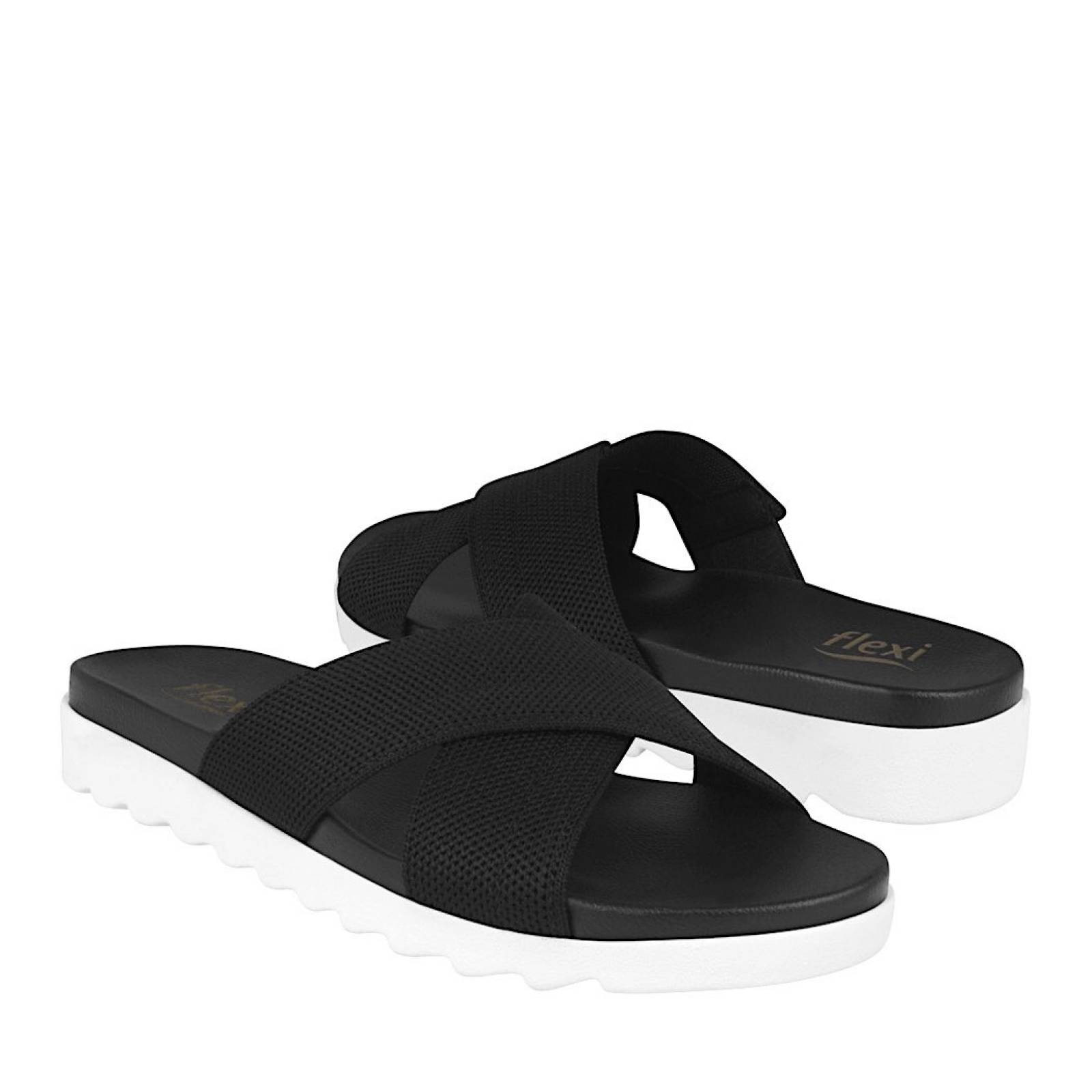 SANDALIAS DAMA FLEXI 107106 TEXTIL NEGRO
