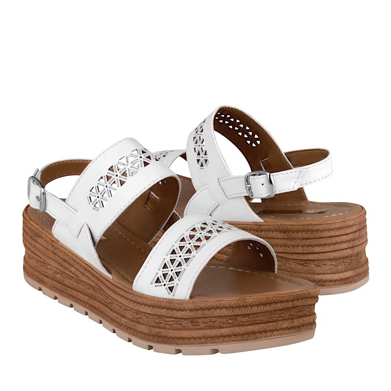 SANDALIAS DAMA STYLO 17035 SIMIPIEL BLANCO