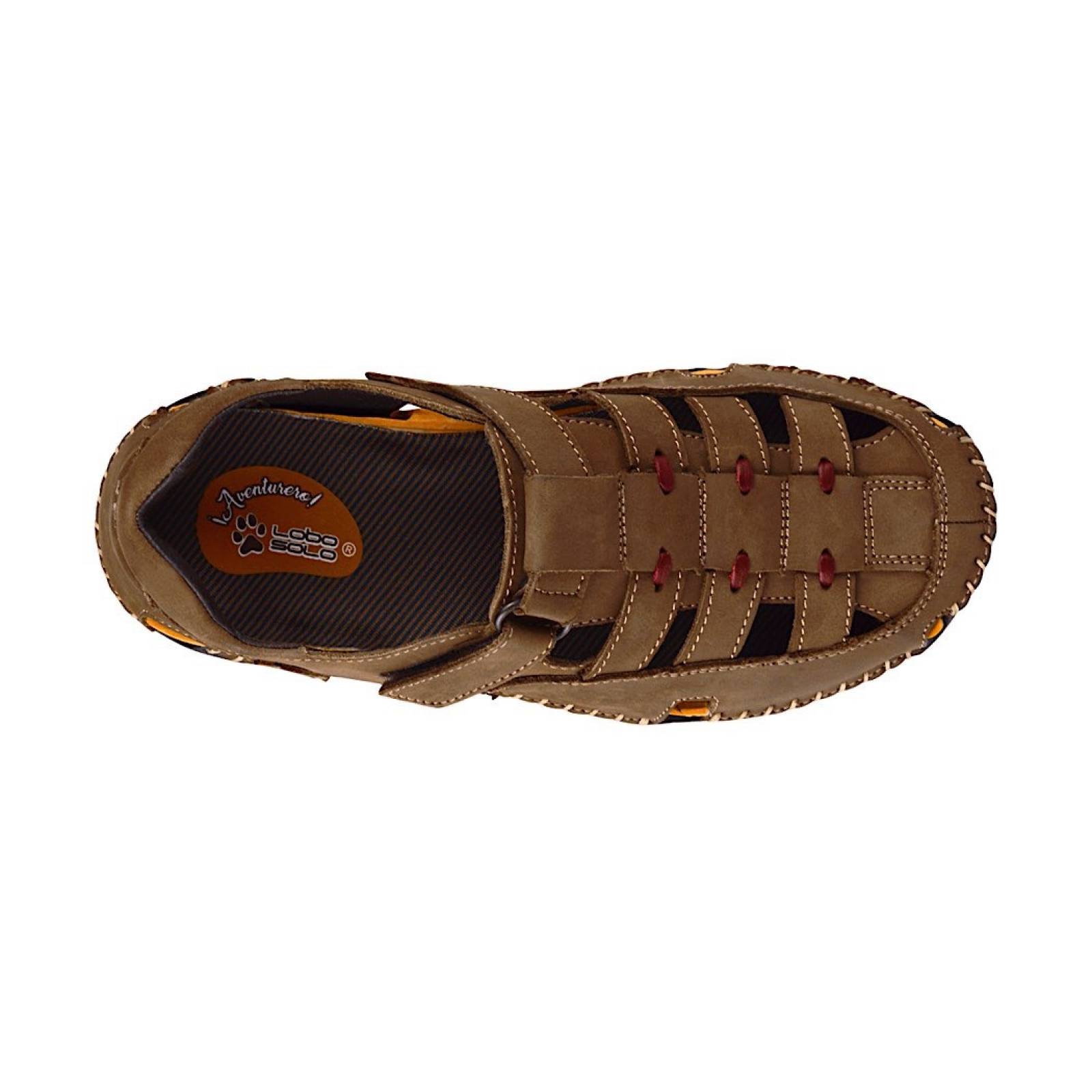 HUARACHES NIÑO LOBO SOLO 1121J PIEL CAFÉ