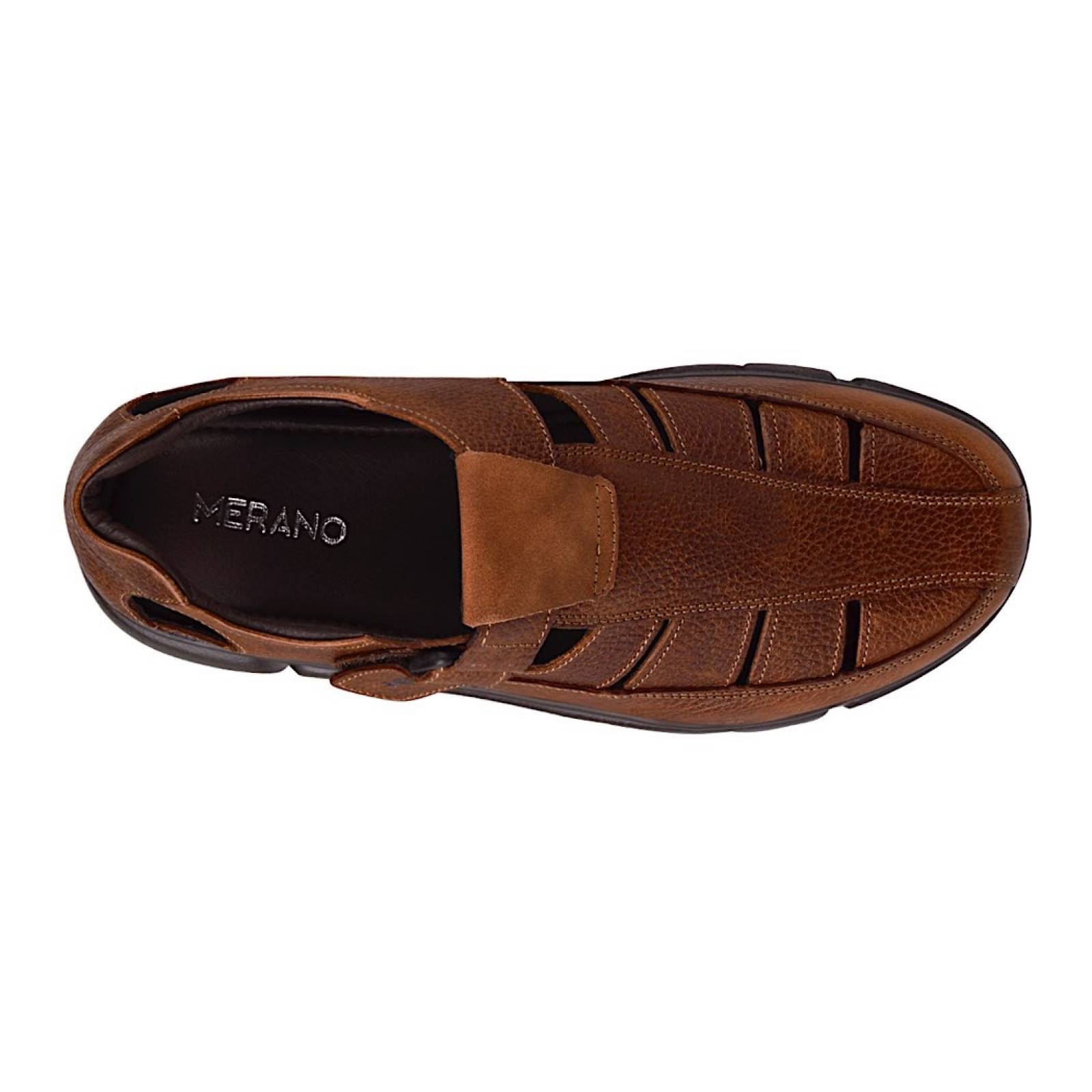 HUARACHES CABALLERO MERANO 42051 PIEL CAFÉ