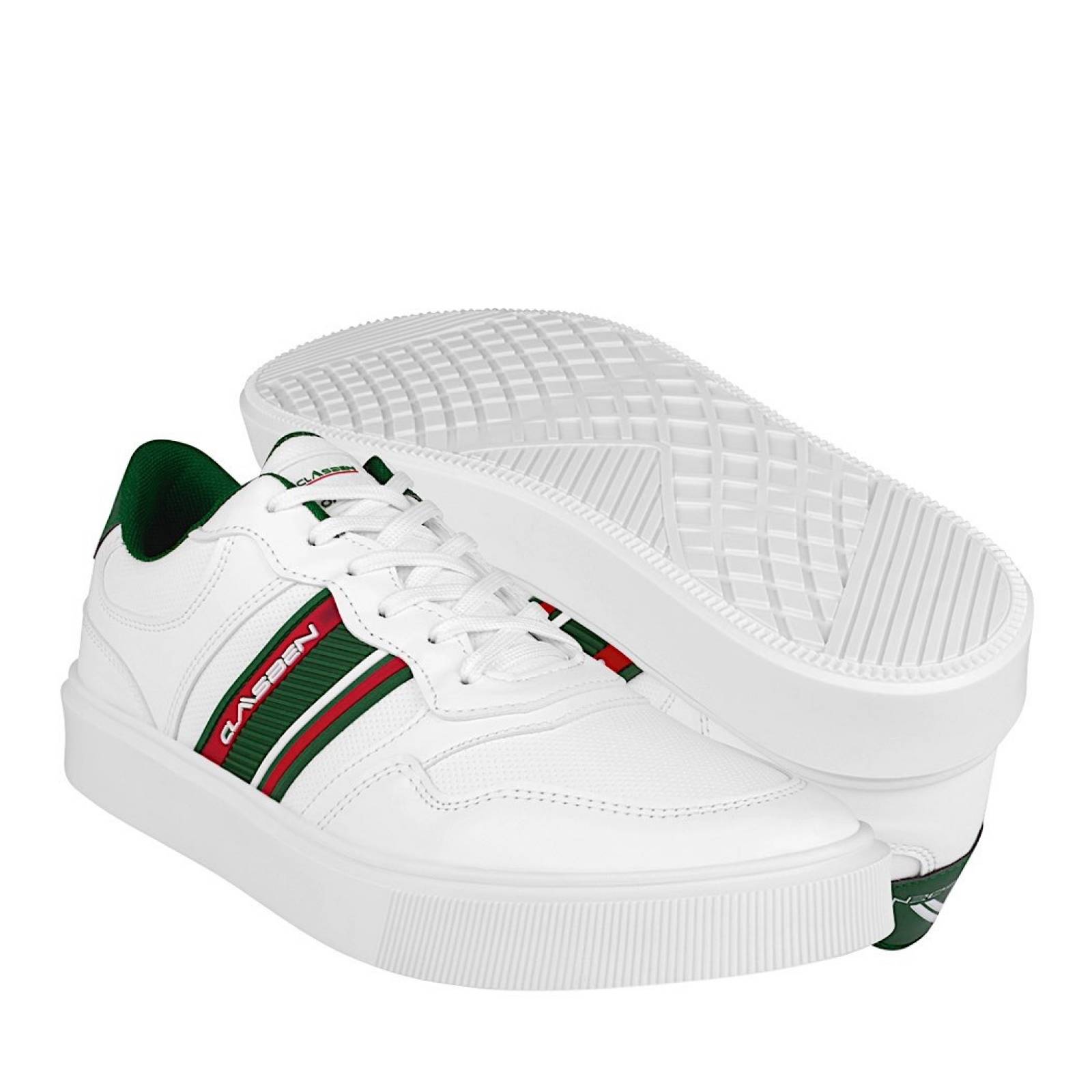 TENIS CASUALES CABALLERO CLASBEN AXEL SIMIPIEL BLANCO