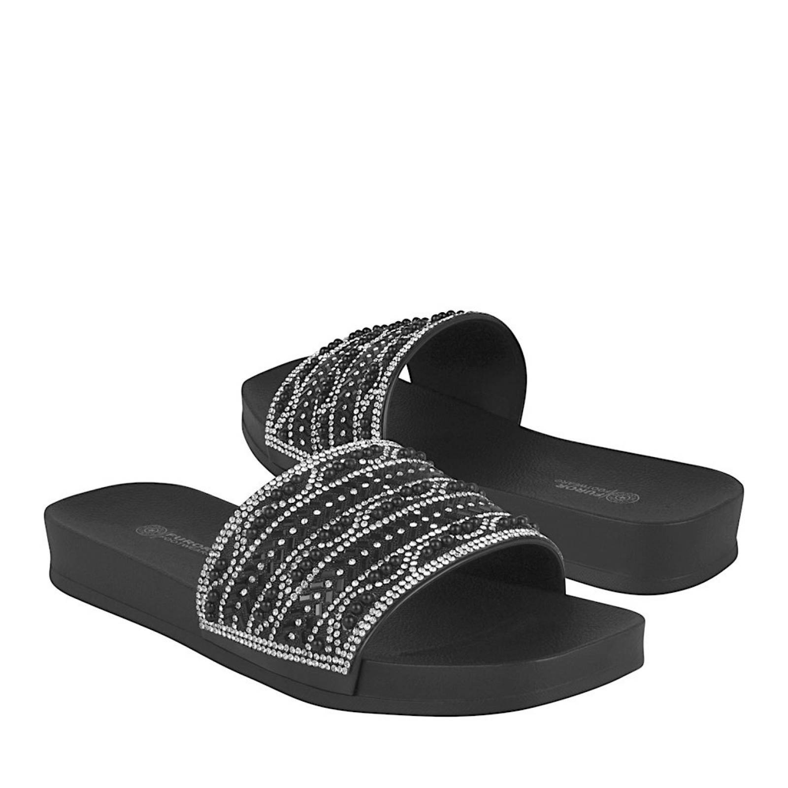 SANDALIAS DAMA FUROR 19577 GLITTER NEGRO