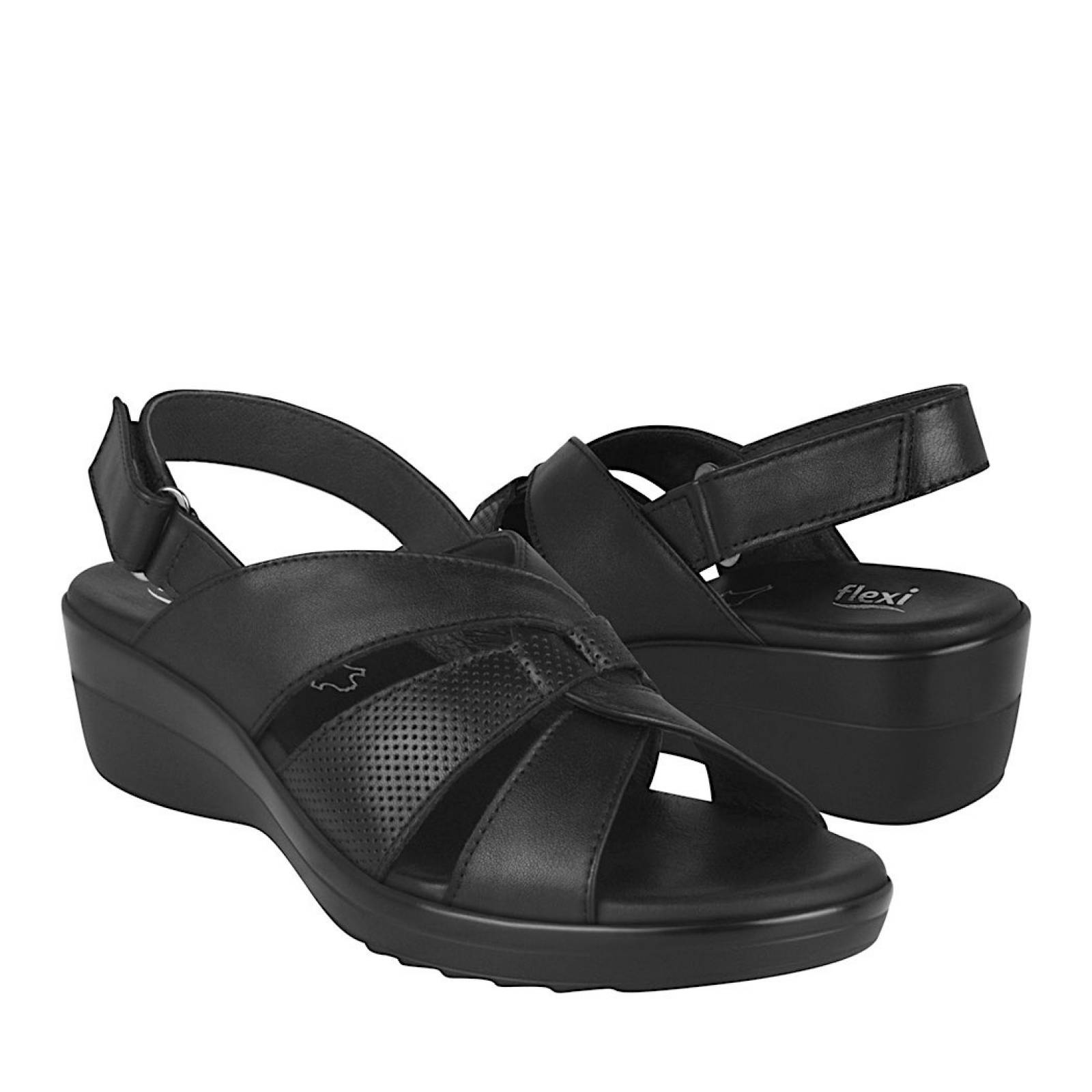 SANDALIAS DAMA FLEXI 116009 PIEL NEGRO
