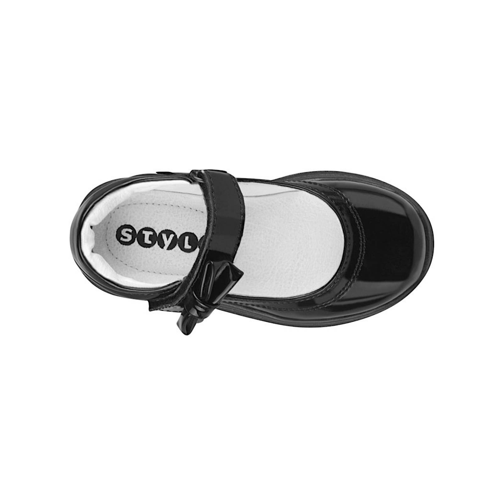 ZAPATOS ESCOLARES NIÑA STYLO 6705 CHAROL NEGRO