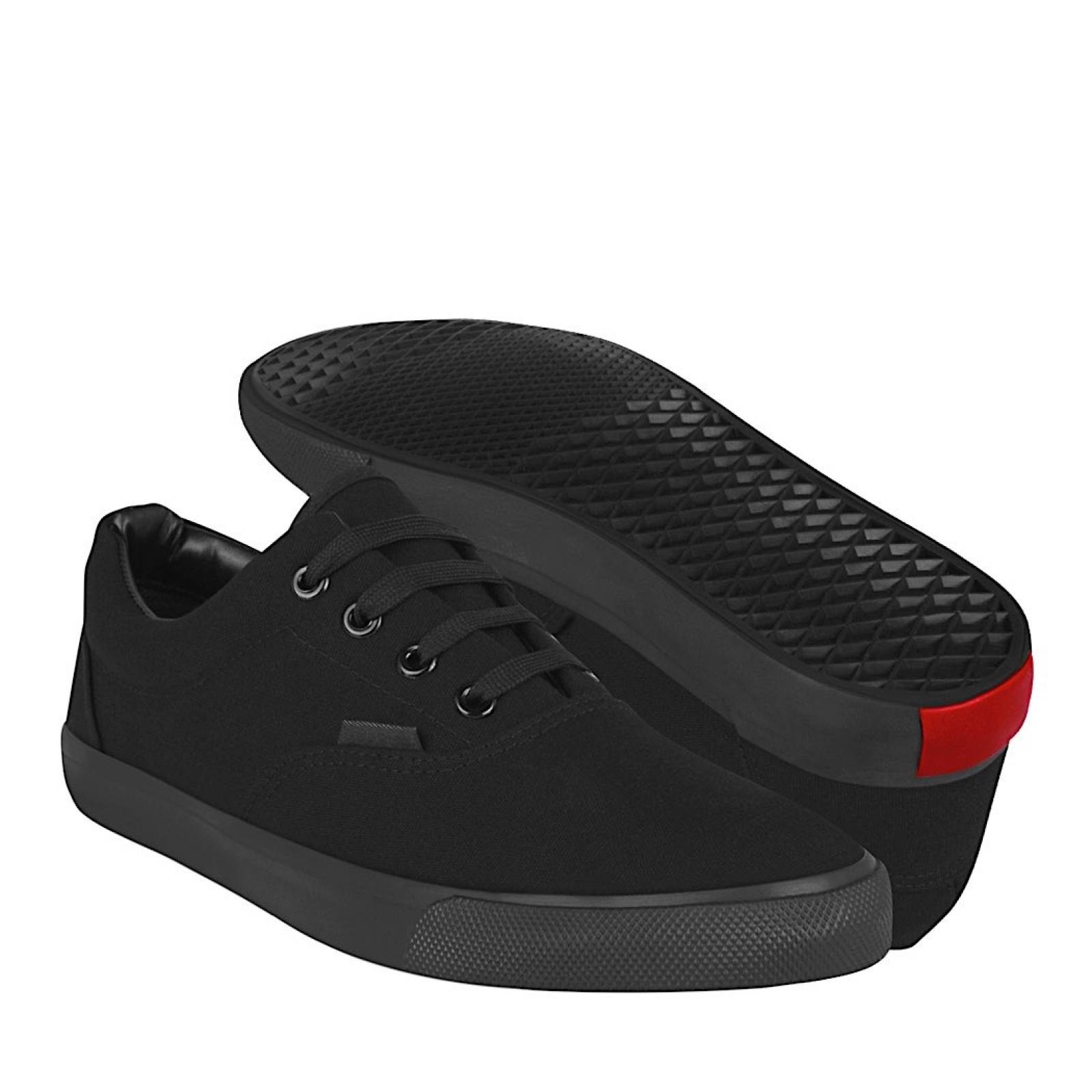 TENIS CABALLERO CASUALES TORRENTE AB300102-1 TEXTIL NEGRO