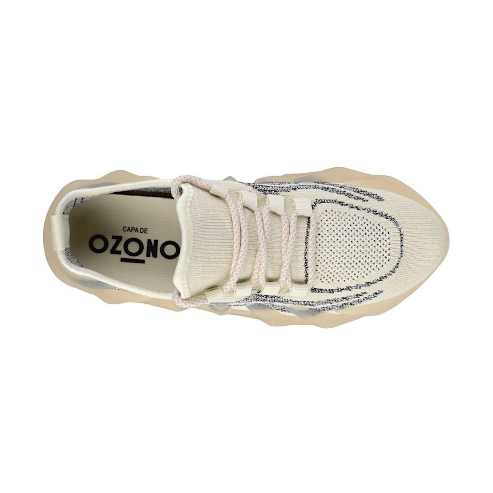 TENIS DAMA CAPA DE OZONO 601504 TEXTIL BEIGE
