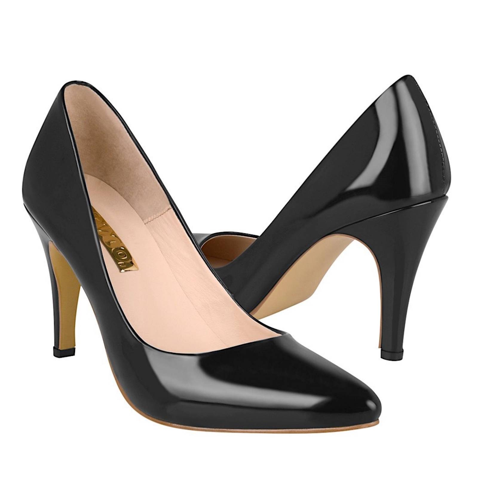 TACONES DAMA STYLO 8000 CHAROL NEGRO