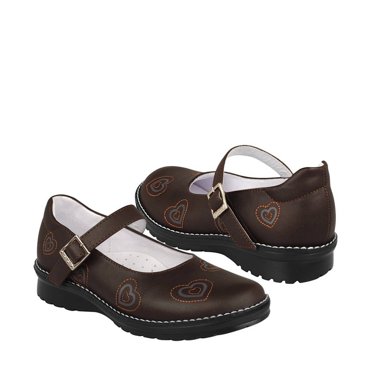 Zapato escolar Dominiq para niña simipiel cafe 594
