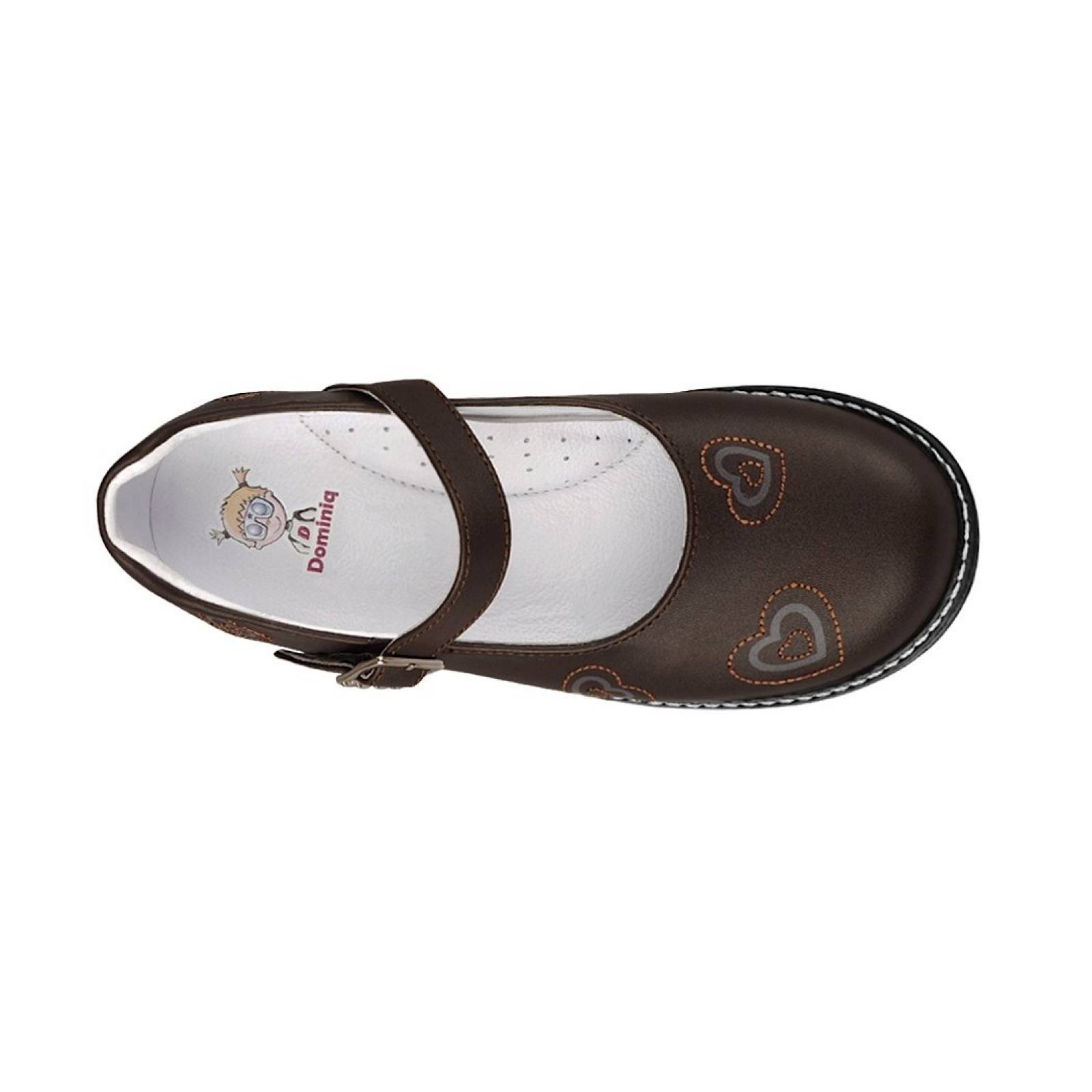 Zapato escolar Dominiq para niña simipiel cafe 594