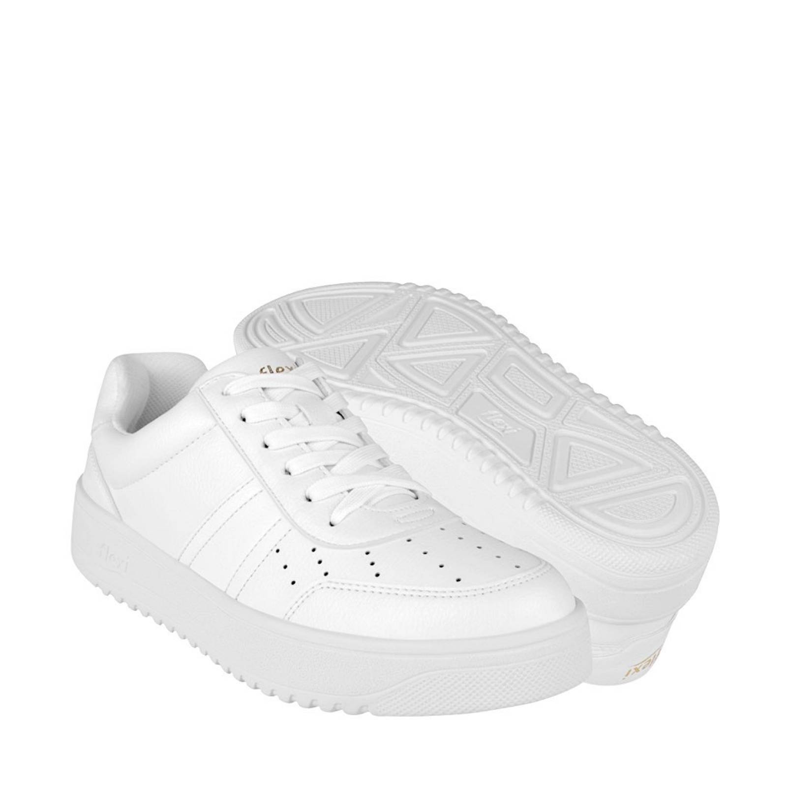 TENIS DAMA FLEXI 103504 SIMIPIEL BLANCO