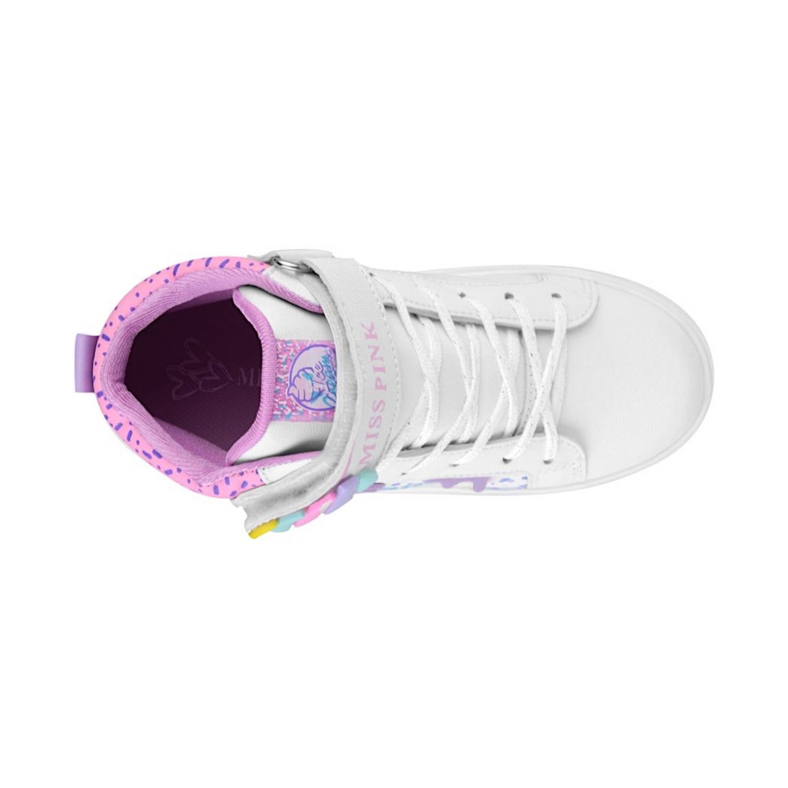 TENIS CASUALES NIÑA MISS PINK GOLOSILANDIA SIMIPIEL BCO