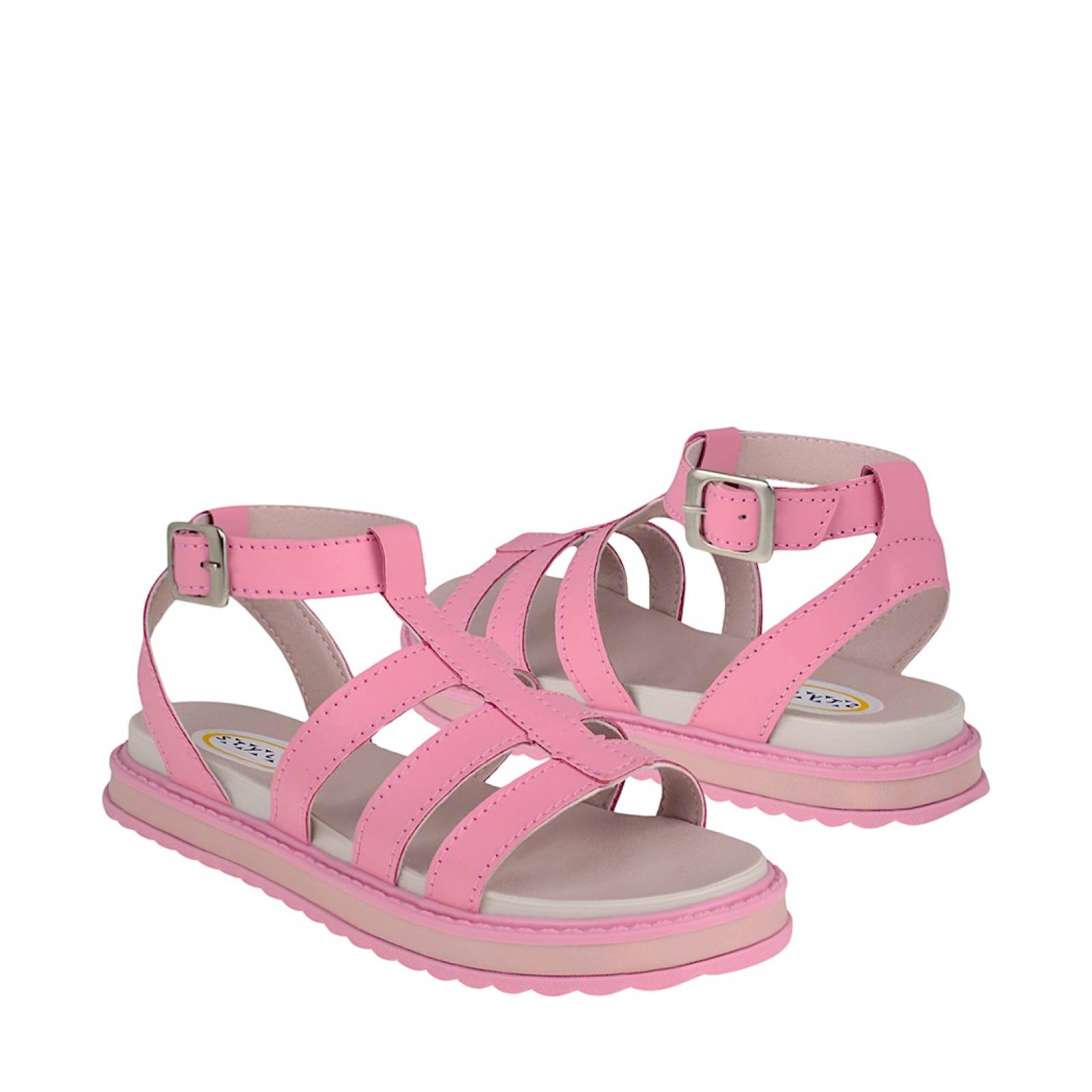 HUARACHES NIÑA STYLO 1302-1 SIMIPIEL ROSA