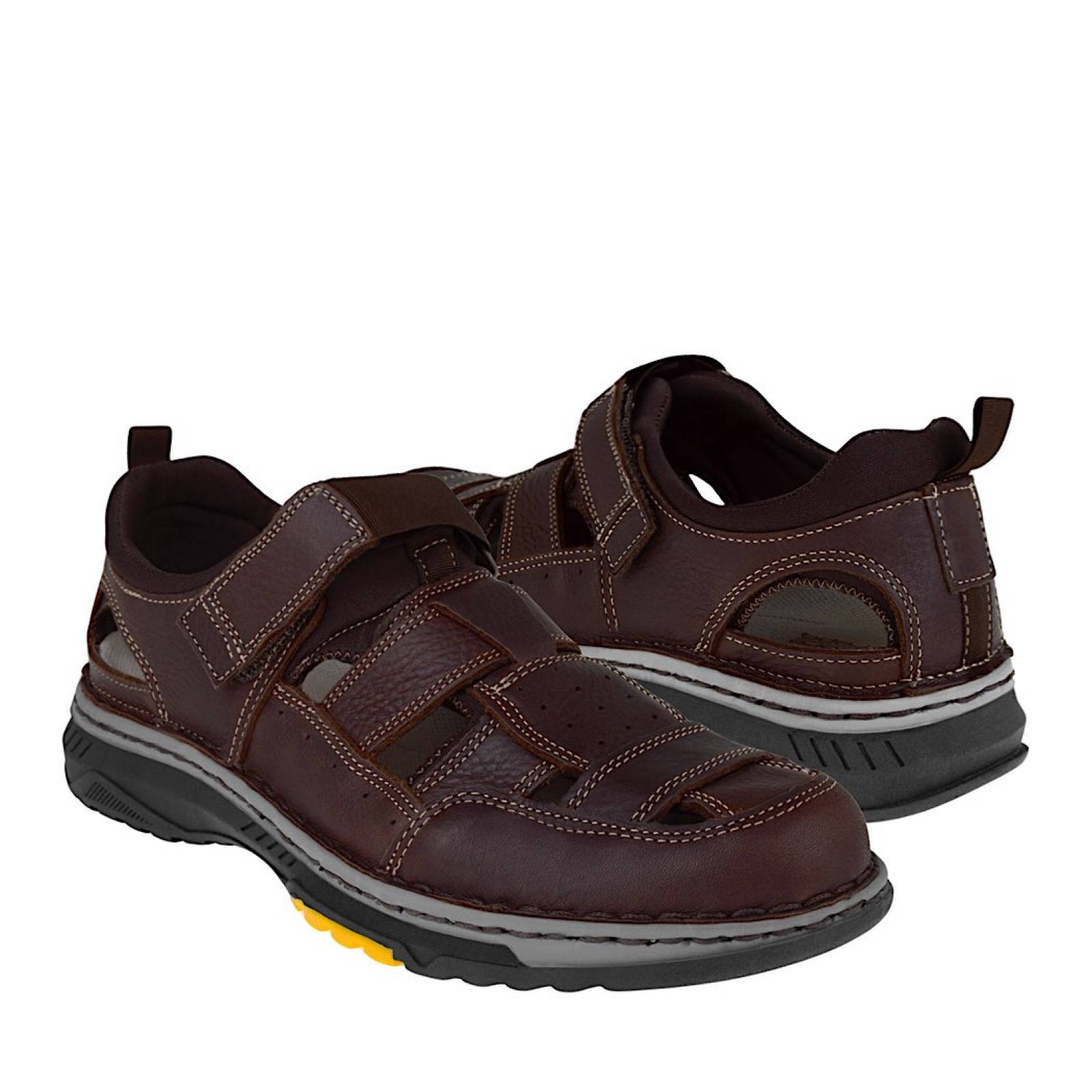 HUARACHES CABALLERO LOBO SOLO 6517 PIEL CAFÉ