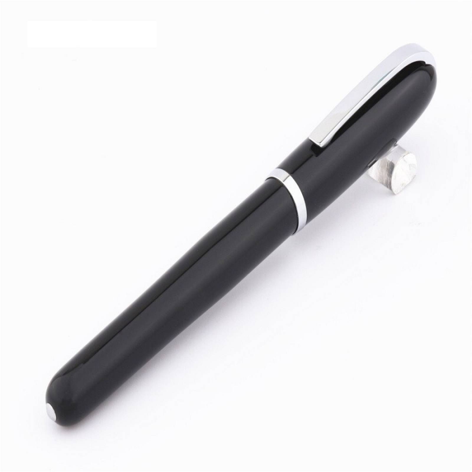 Pluma Fuente Marca Baoer Modelo 516 Negra Con Plateado