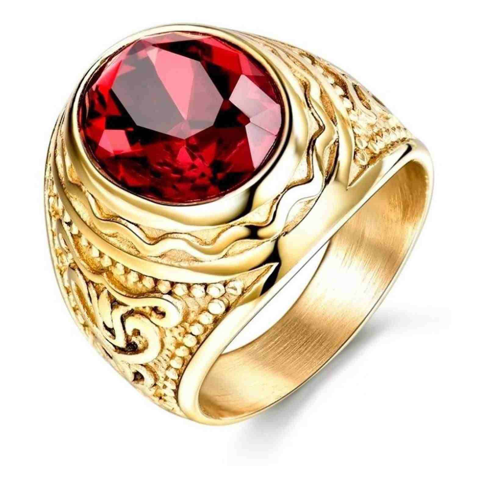 Anillo de oro con piedra roja para orders mujer