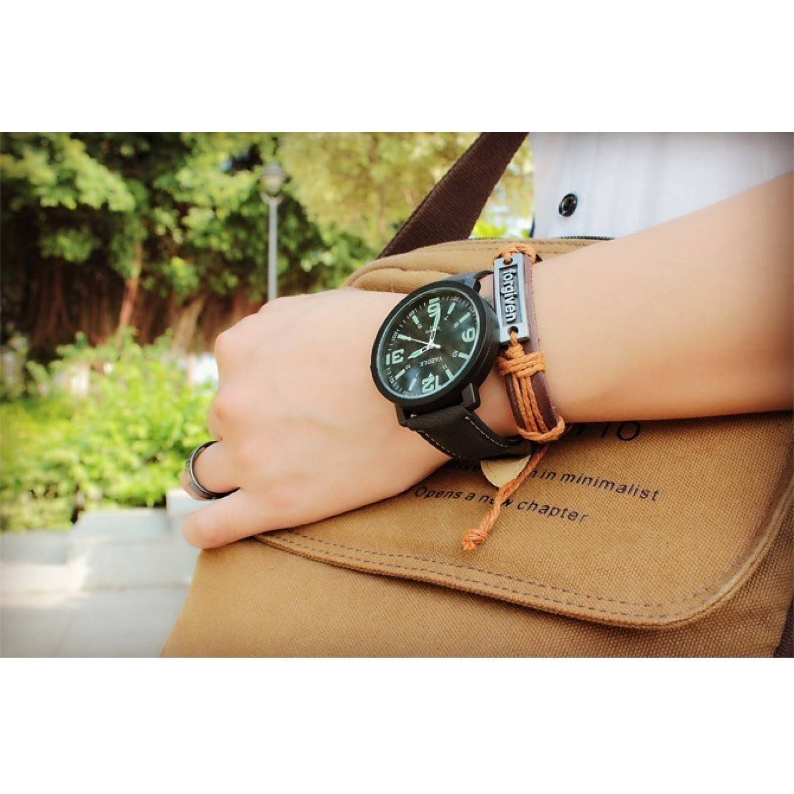 Reloj Casual Acero Cuarzo Marca Yazole Modelo 319 Negro Negro