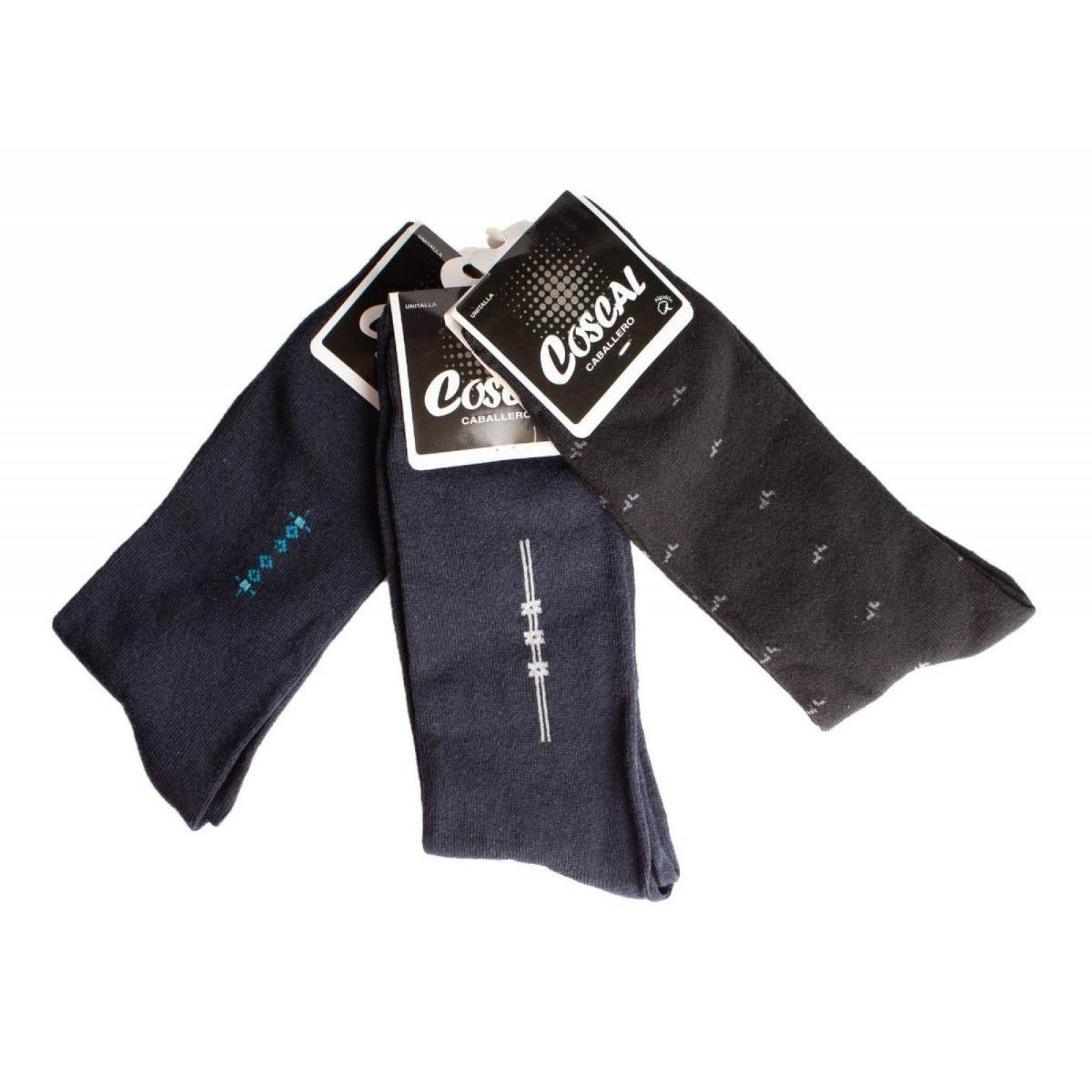 Calcetín Casual Para Hombre  pack 3 Pares   Diseños Variados