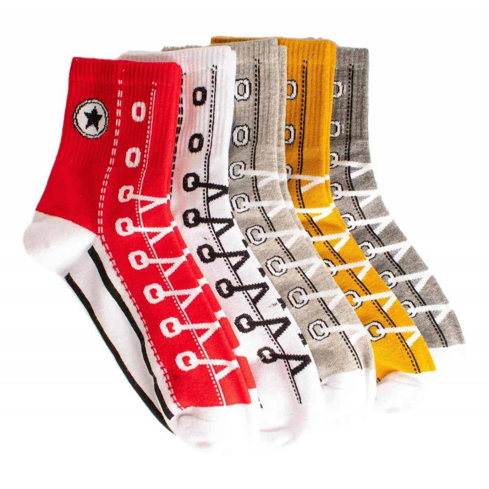 Calcetines Divertidos Para Mujer Botín Tenis   Pack De 5