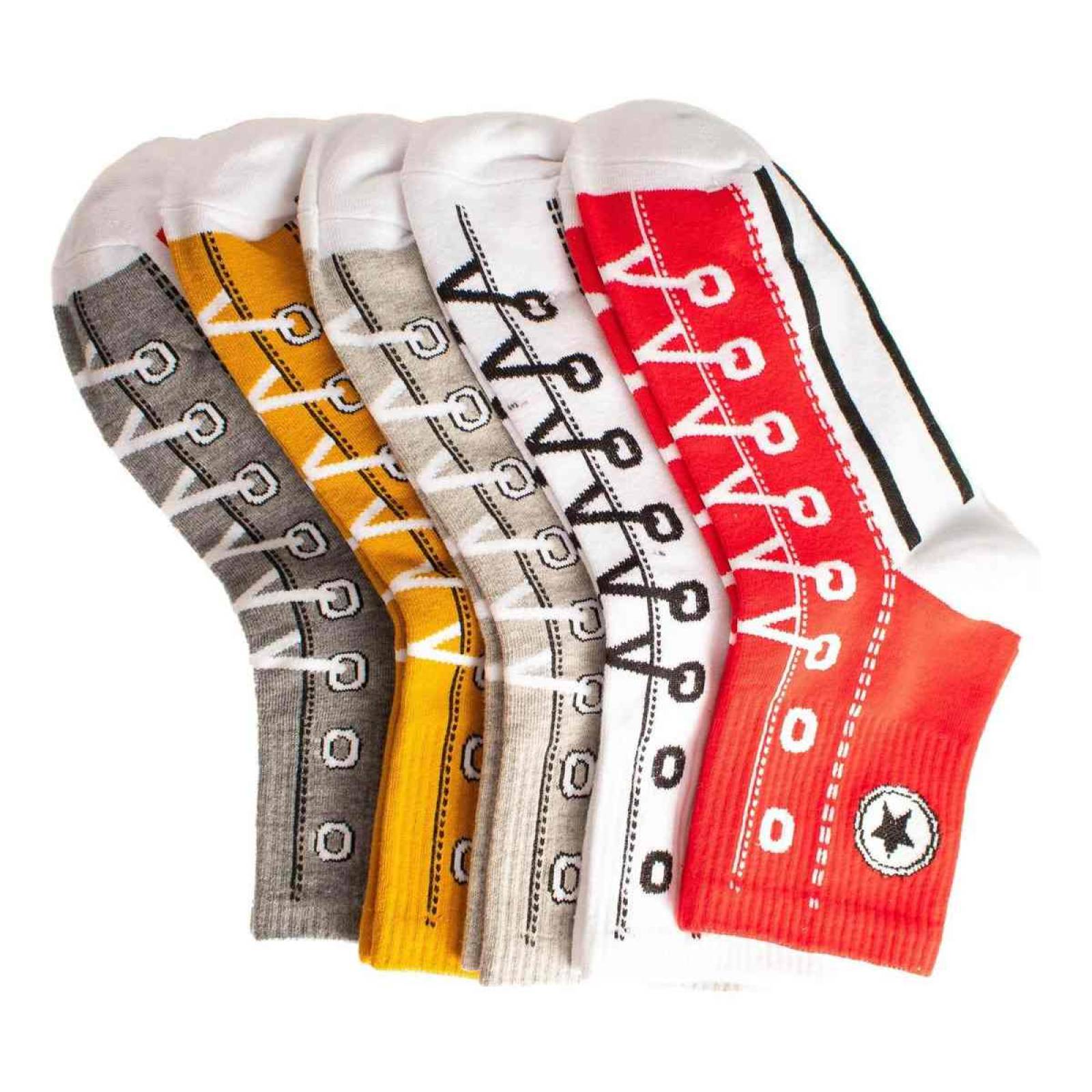 Calcetines Divertidos Para Mujer Botín Tenis   Pack De 5