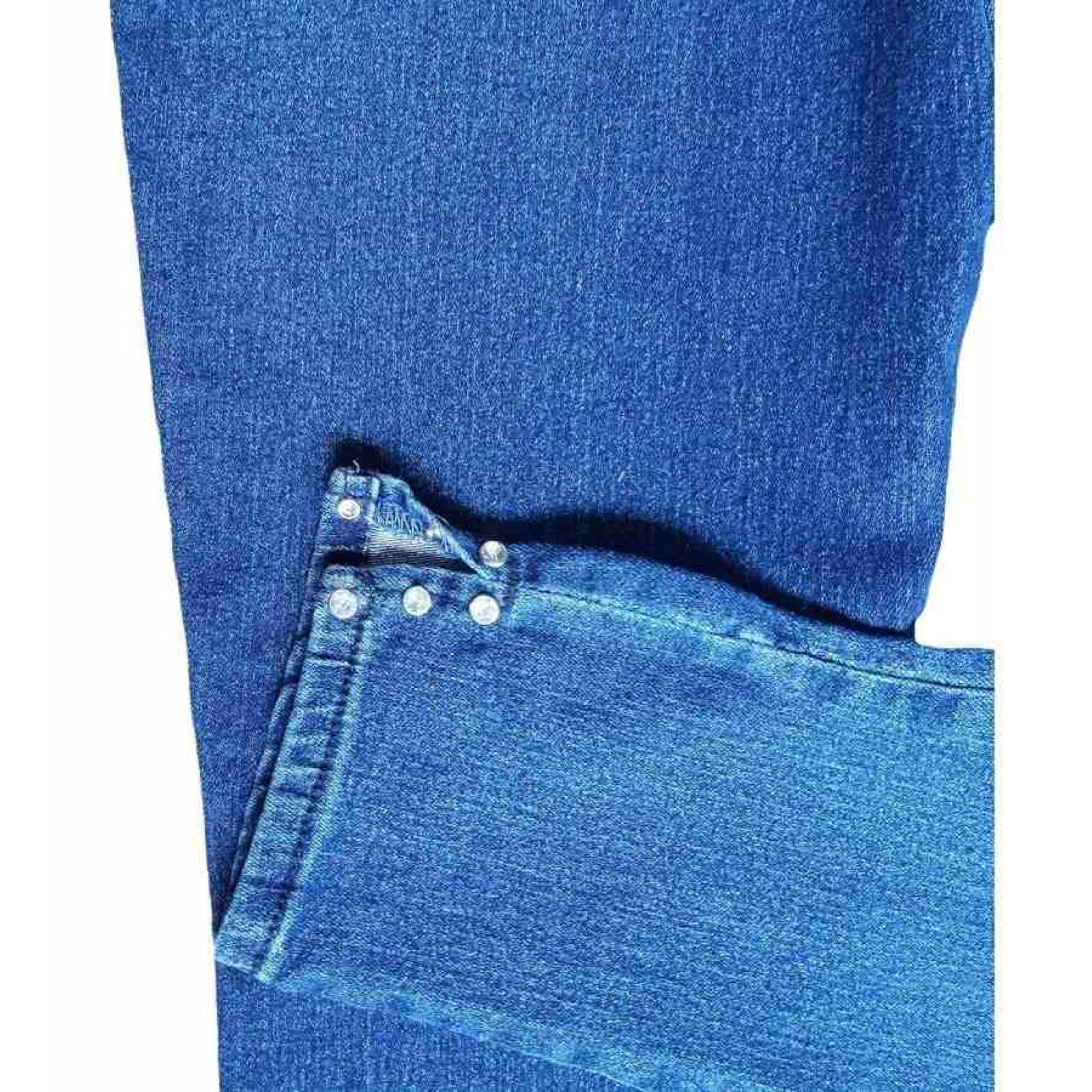 Jeans Dama Skinny Con Abertura Y Pedrería En Tobillo