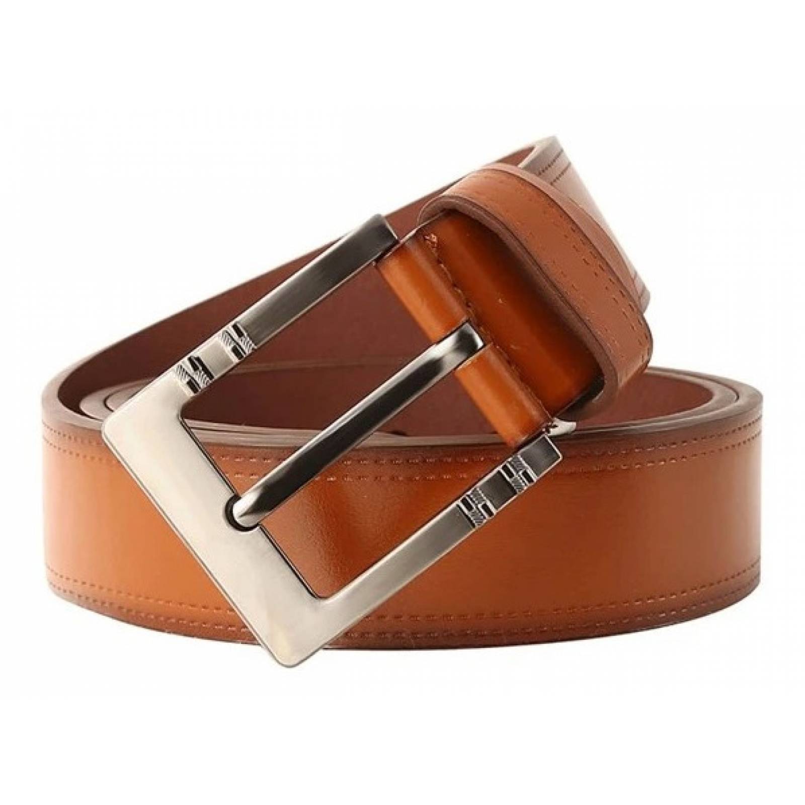 Cinturón Hombre Con Hebilla Metálica Color Café Claro