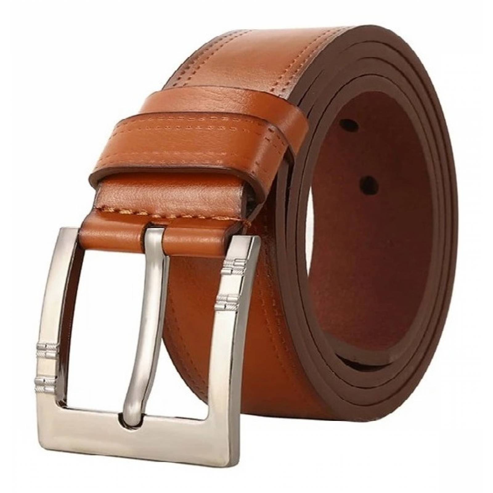 Cinturón Hombre Con Hebilla Metálica Color Café Claro