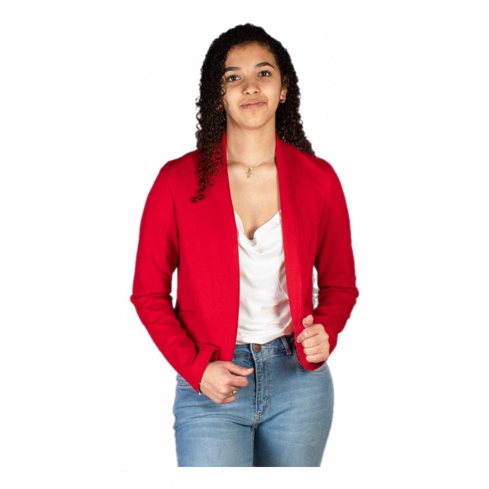 Saquito Para Mujer Corto Entallado Sin Solapa