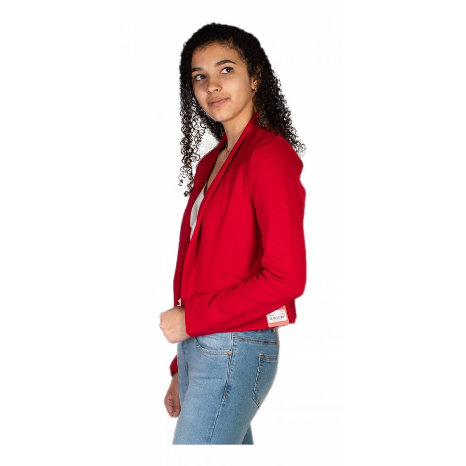 Saquito Para Mujer Corto Entallado Sin Solapa