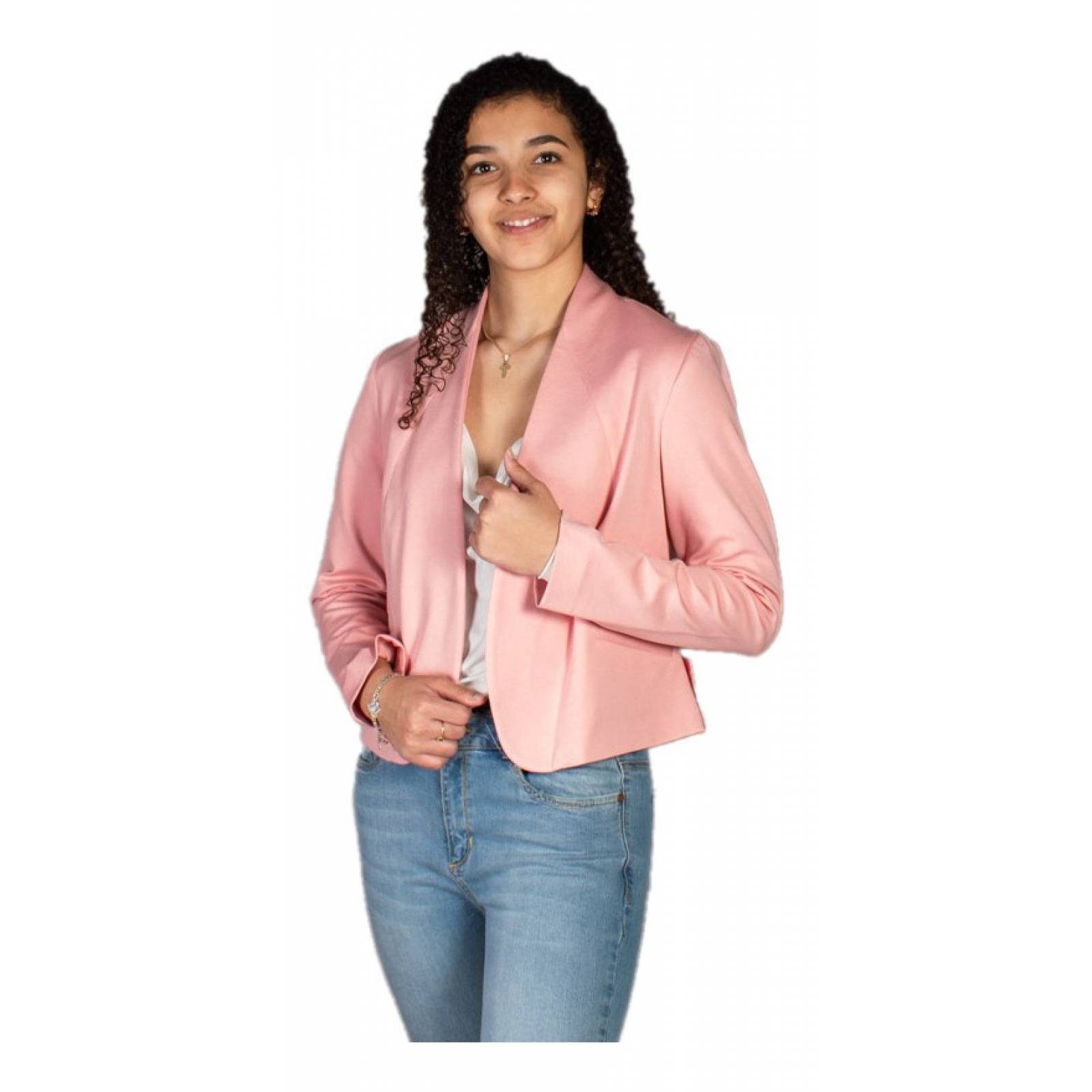 Saquito Para Mujer Corto Entallado Sin Solapa