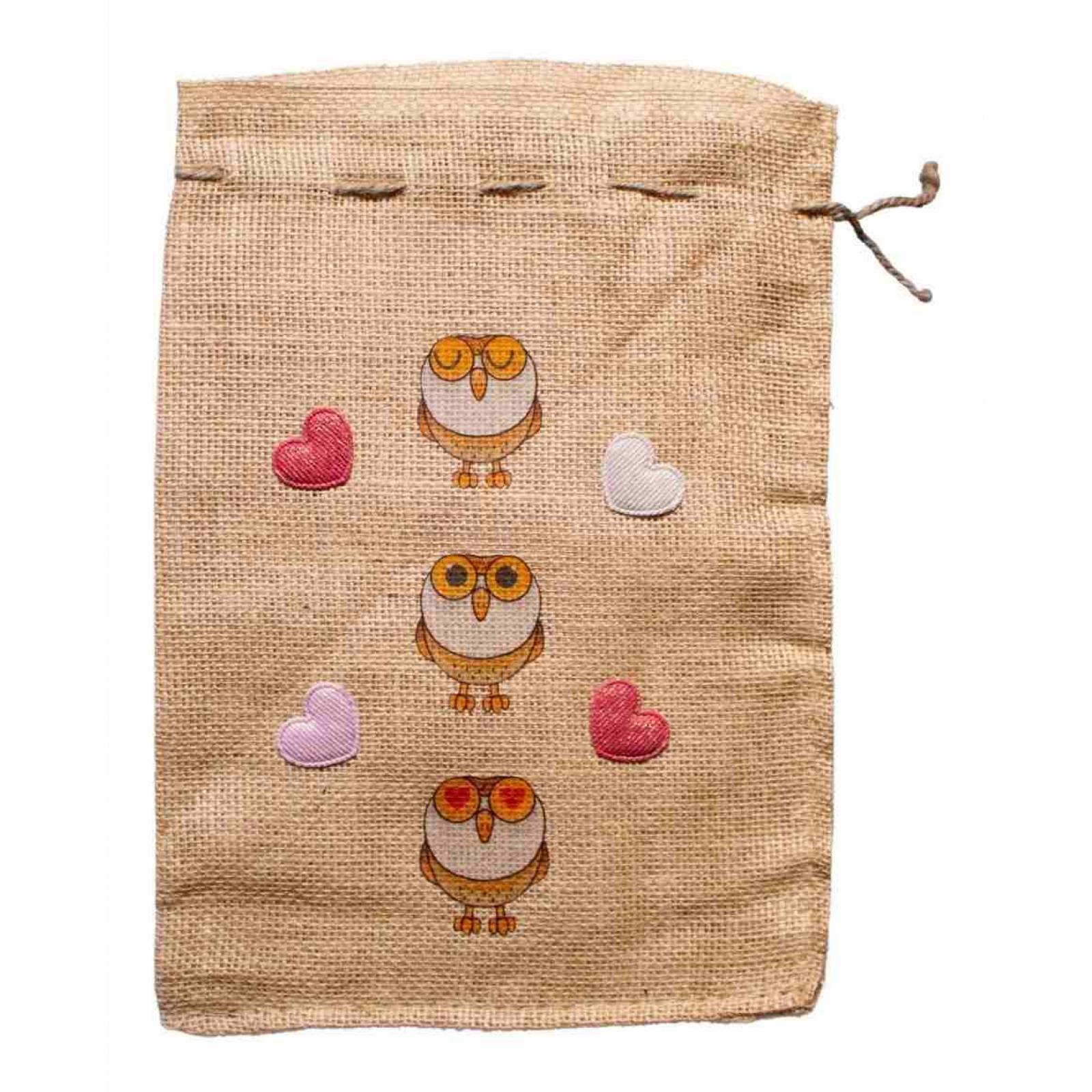 4 Costales Yute Decorados San Valentin Amor Chico (25x35 Cm)