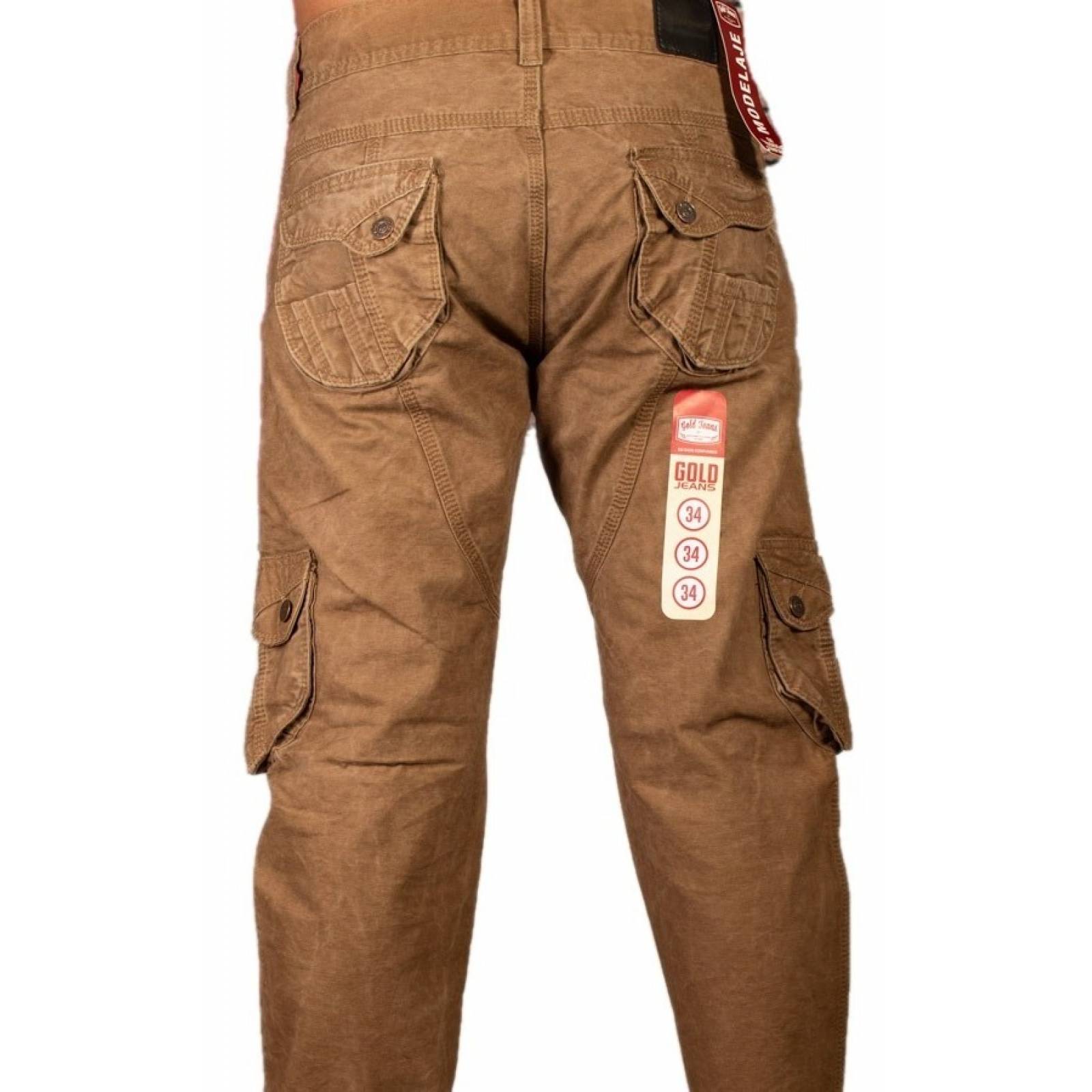Pantalón Cargo De Gabardina
