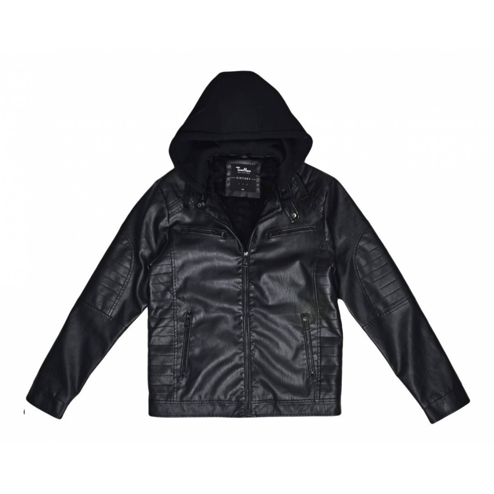 Chamarra Hombre Piel Sintética Estilo Motociclista