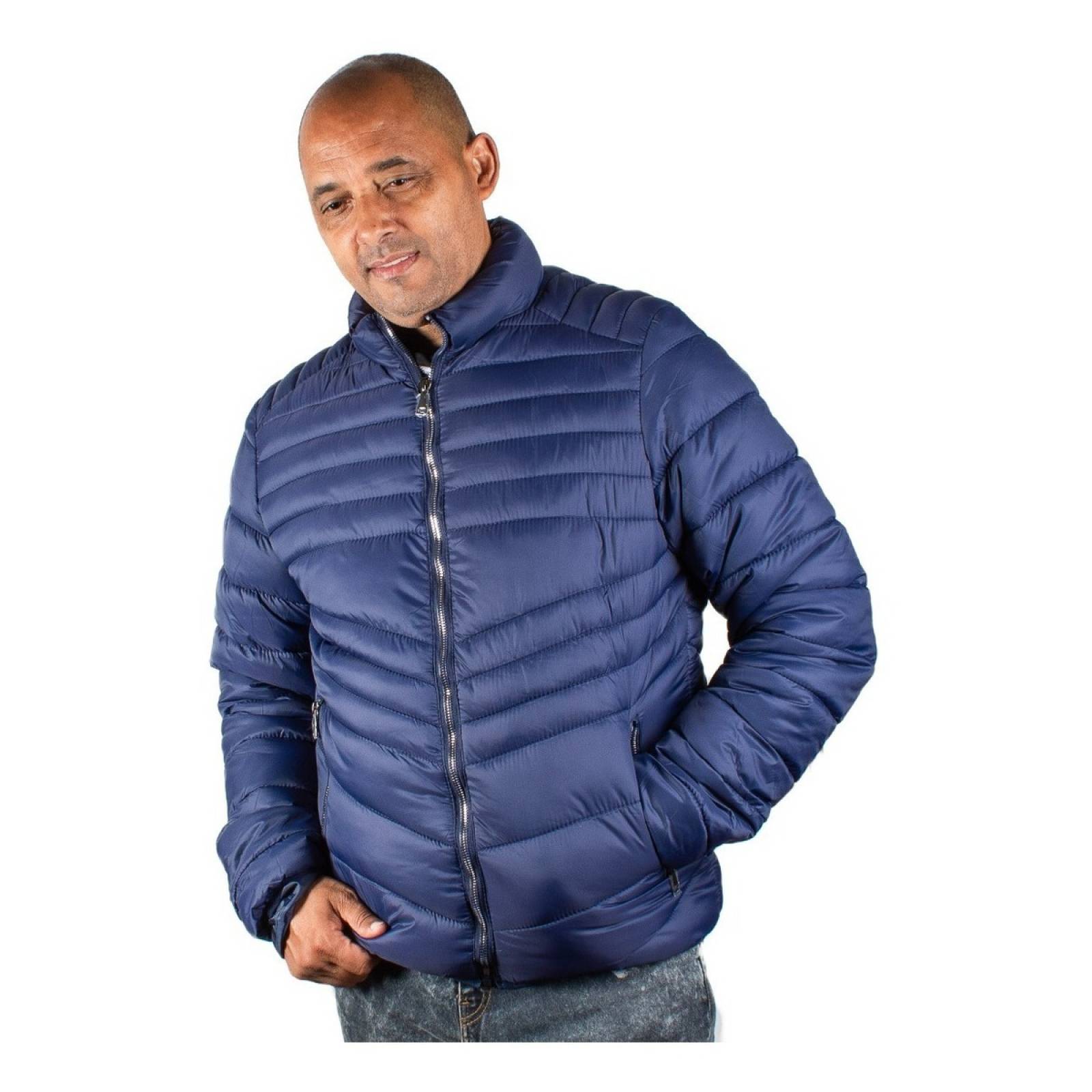 Chamarra Hombre Invierno Sin Capucha Ligera Y Abrigada