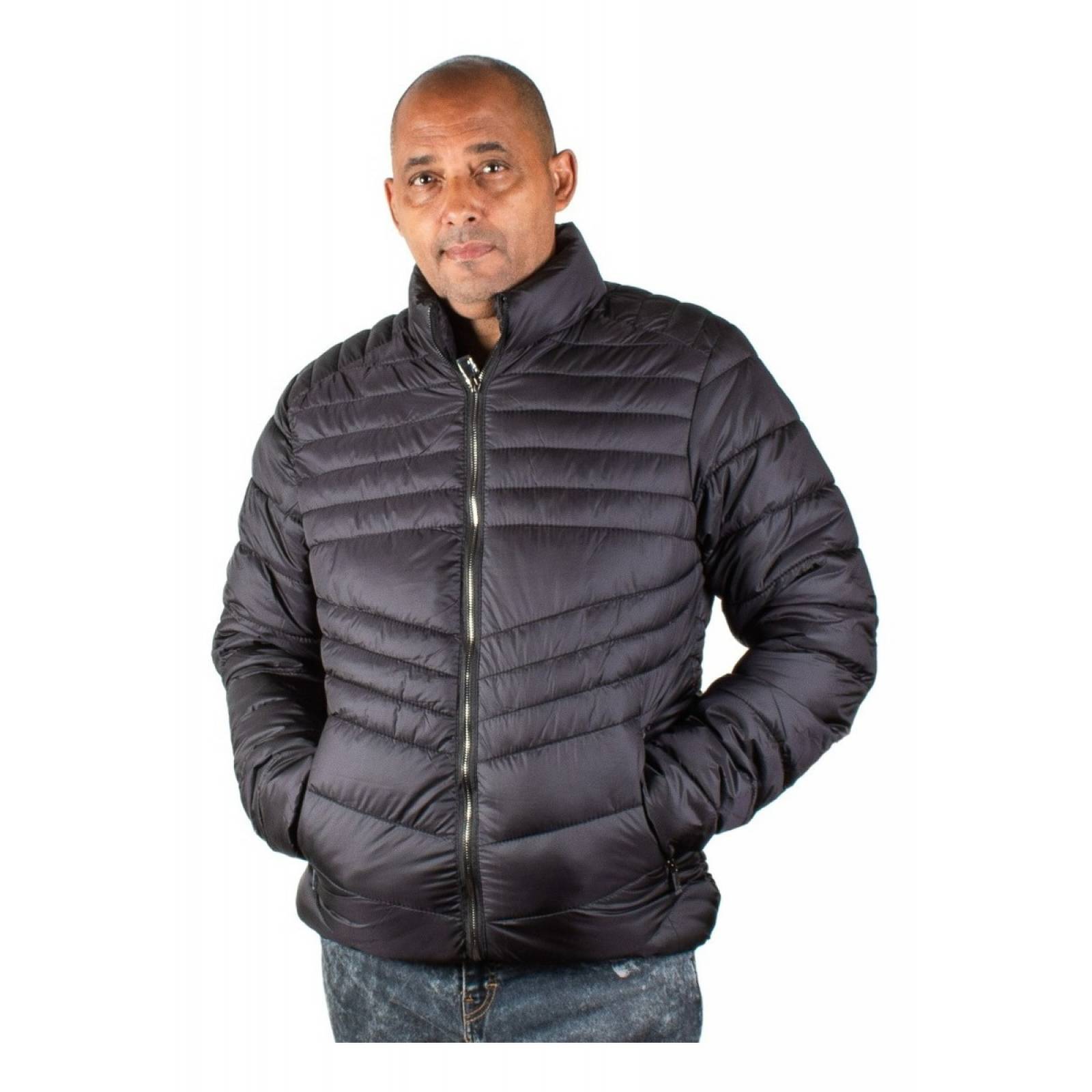 Chamarra Hombre Invierno Sin Capucha Ligera Y Abrigada