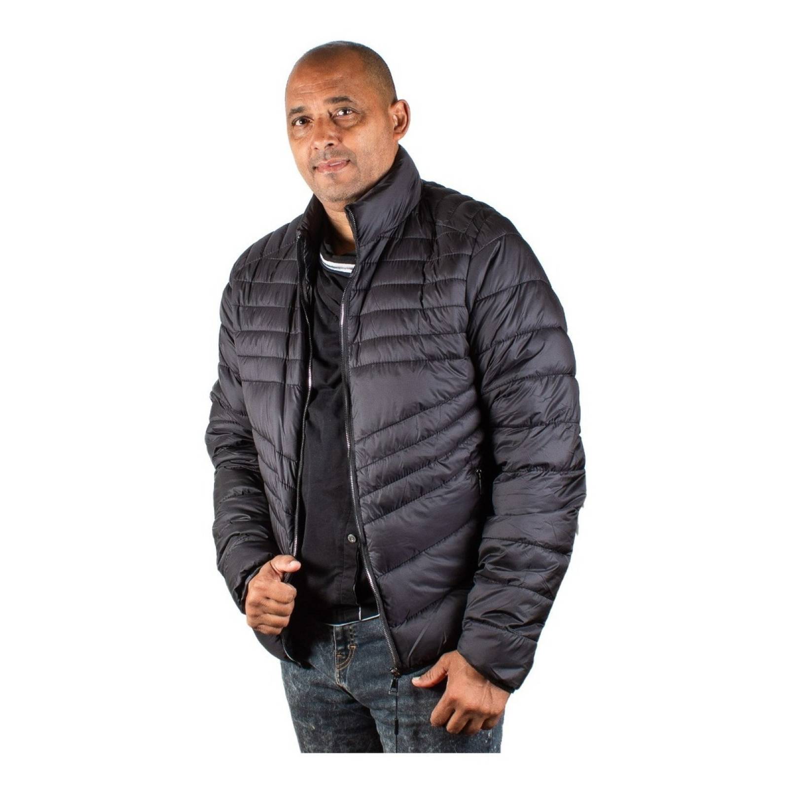 Chamarra Hombre Invierno Sin Capucha Ligera Y Abrigada