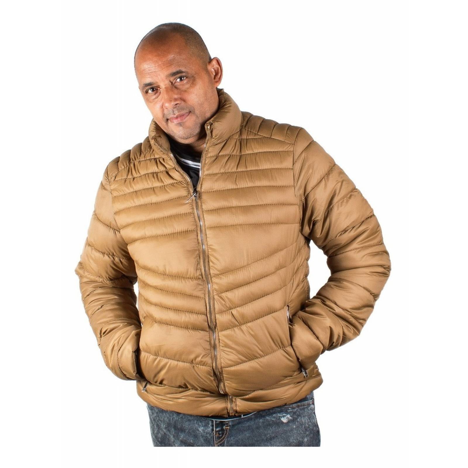 Chamarra Hombre Invierno Sin Capucha Ligera Y Abrigada