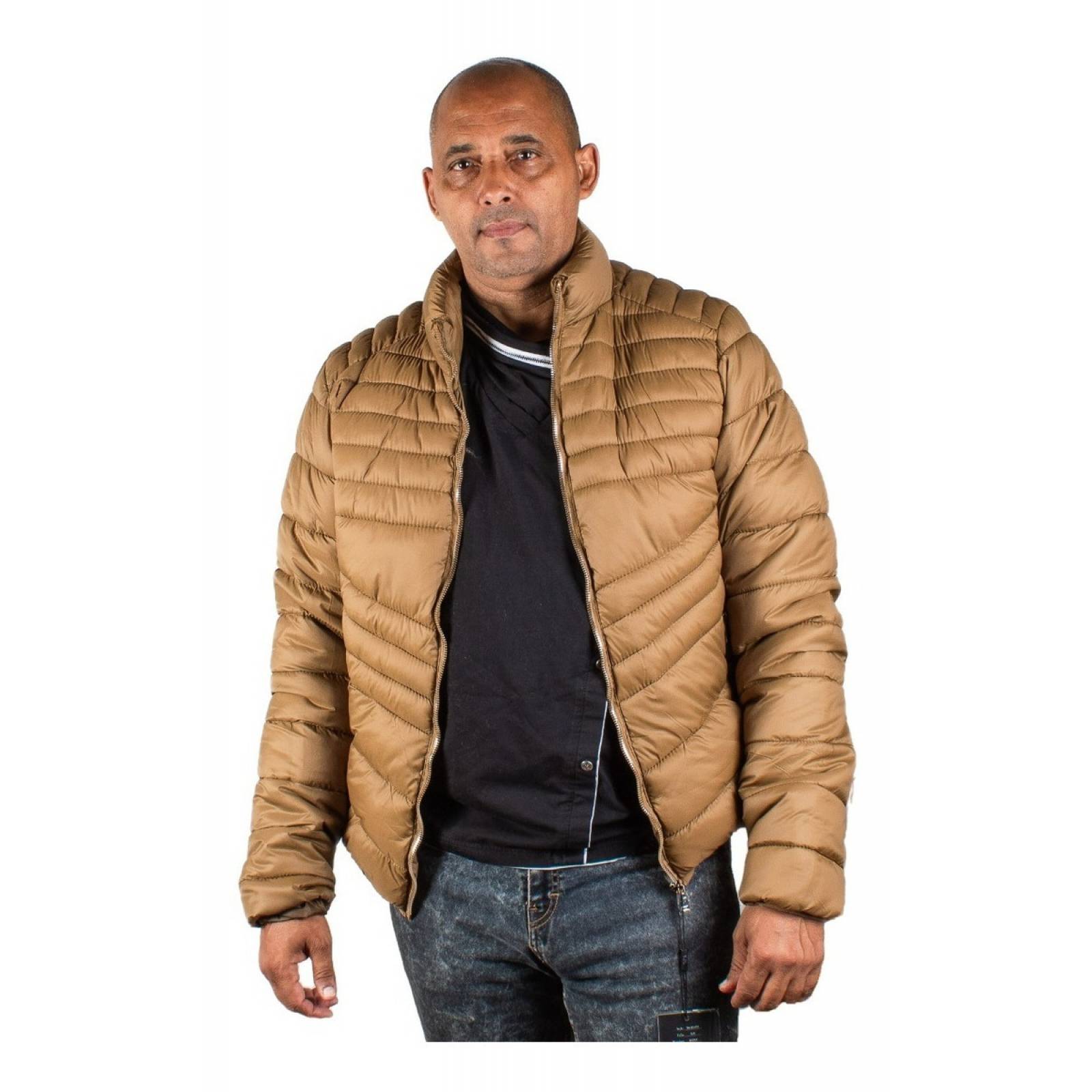 Chamarra Hombre Invierno Sin Capucha Ligera Y Abrigada