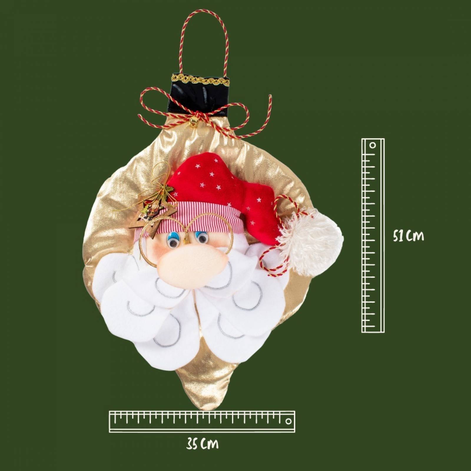 Adorno Para Puerta Navidad Santa Claus Esferas Navideñas