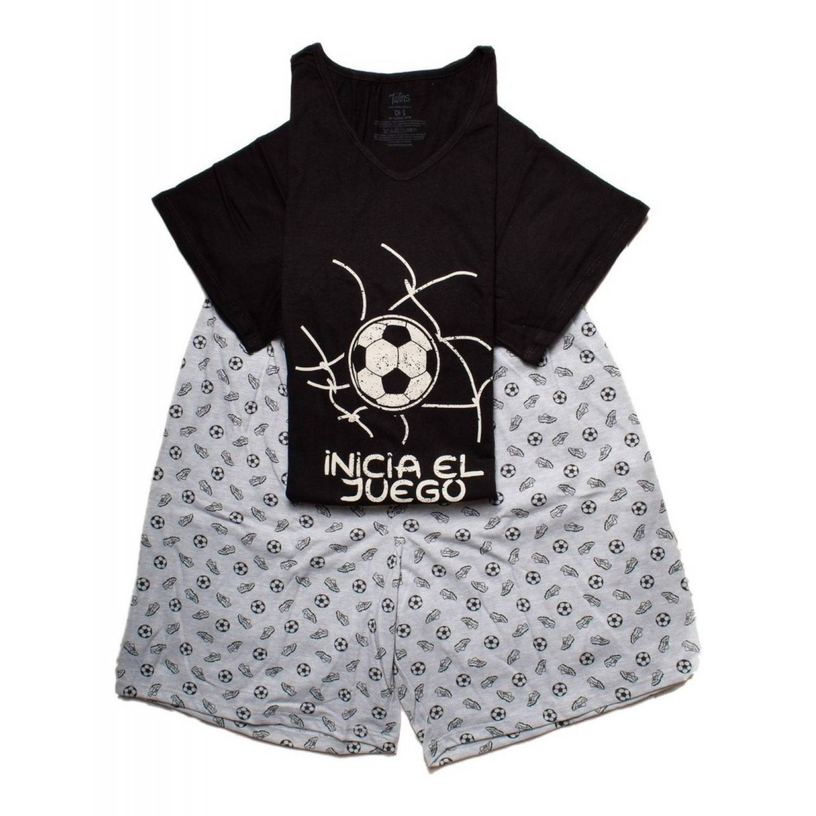 Pijama Hombre Futbolero: Inicia El Juego! Short Playera Gris