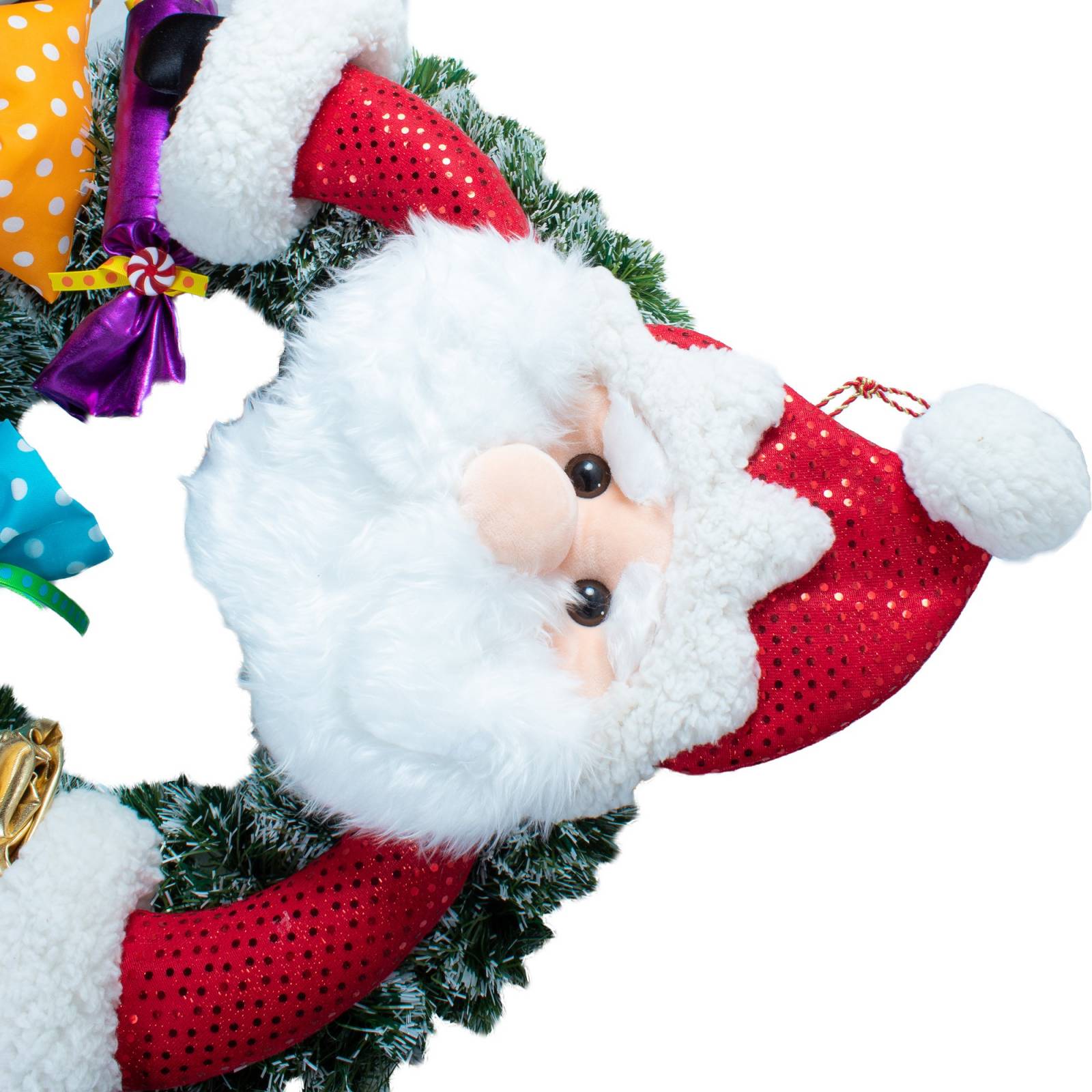 Corona Navideña Santa Claus Con Regalos