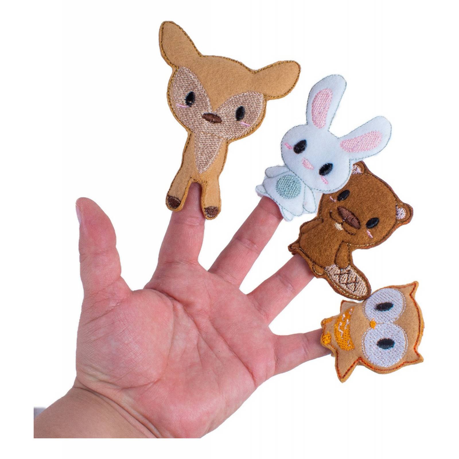 Títeres De Dedo Marionetas De Animalitos Del Bosque 8 Piezas