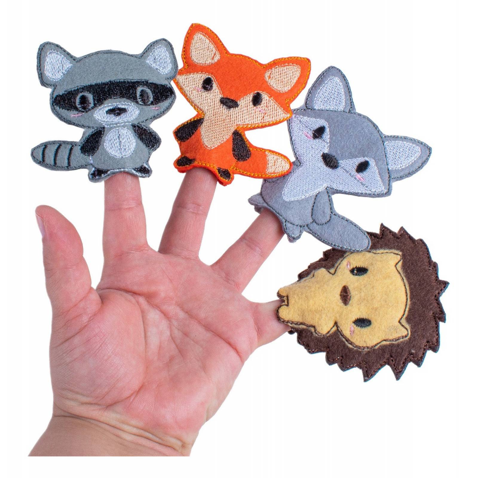 Títeres De Dedo Marionetas De Animalitos Del Bosque 8 Piezas