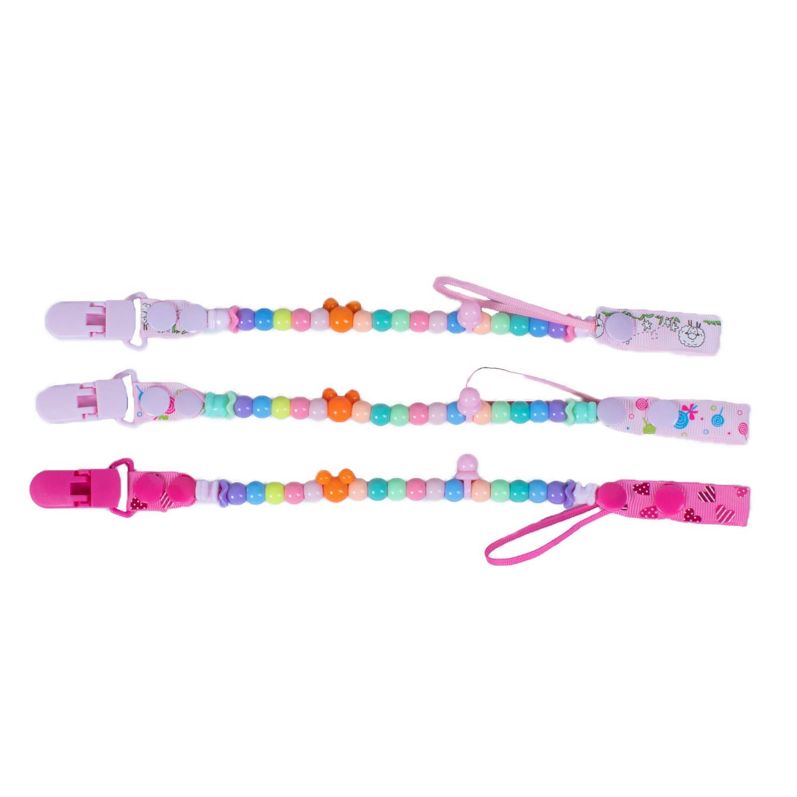 Clip Porta Chupón Sujeta Chupete Plástico Set 3 Piezas